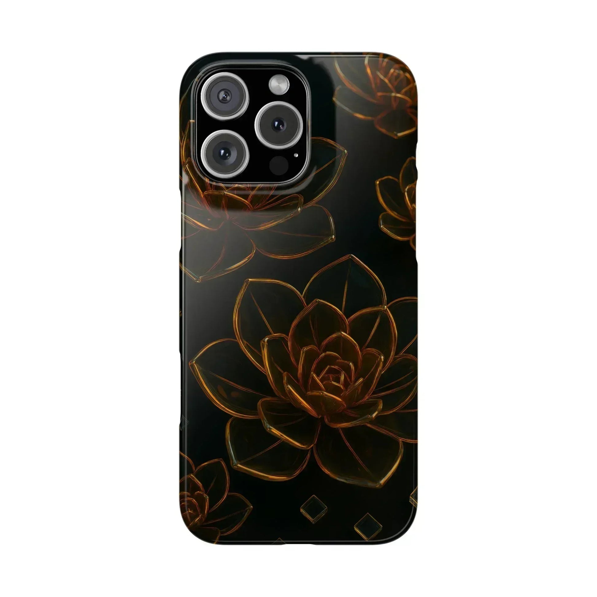 Glass Flower Phone Case for iPhone 8-16 and Galaxy S20-S24 - KARARMDESIGN