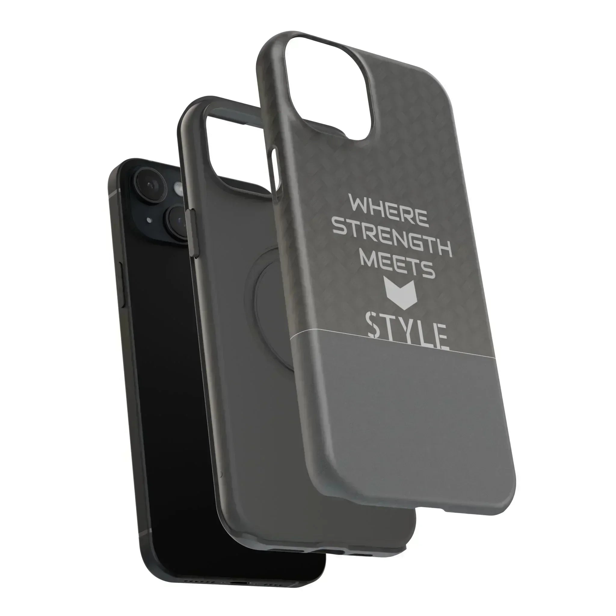 Gray Carbon Phone Case for iPhone 12-16 and Galaxy S21-S22 - KARARMDESIGN
