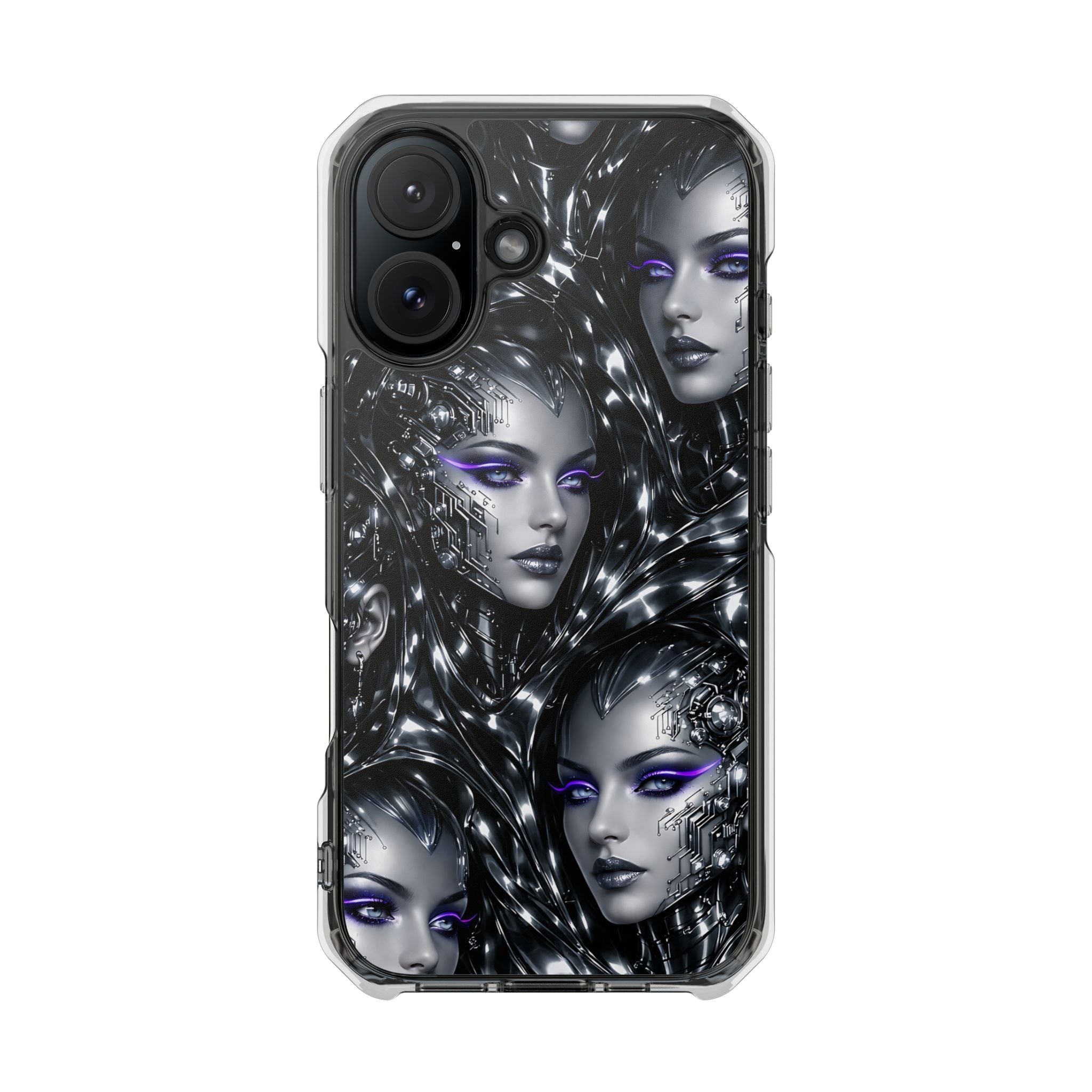 Cyber Chrome Women Phone Case for iPhone 14-17