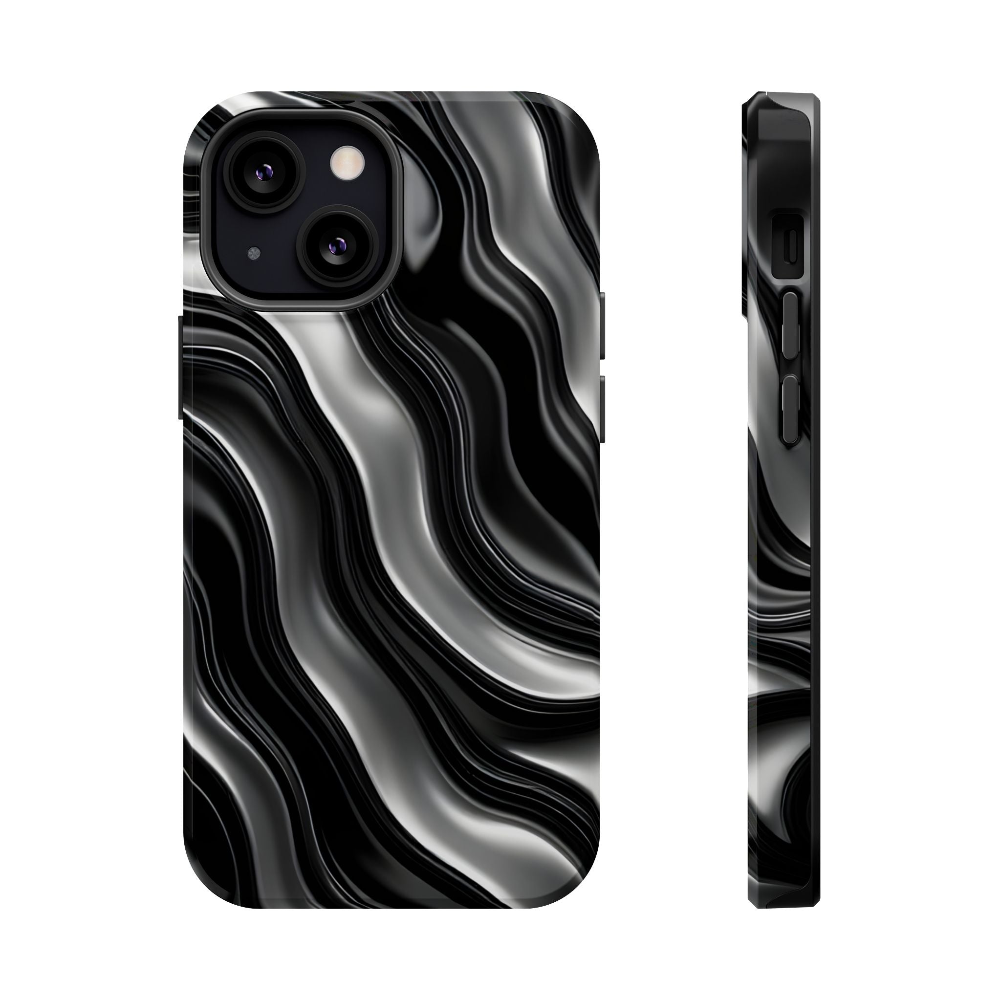 Wavy Illusion Marble Phone Case for iPhone 13-17