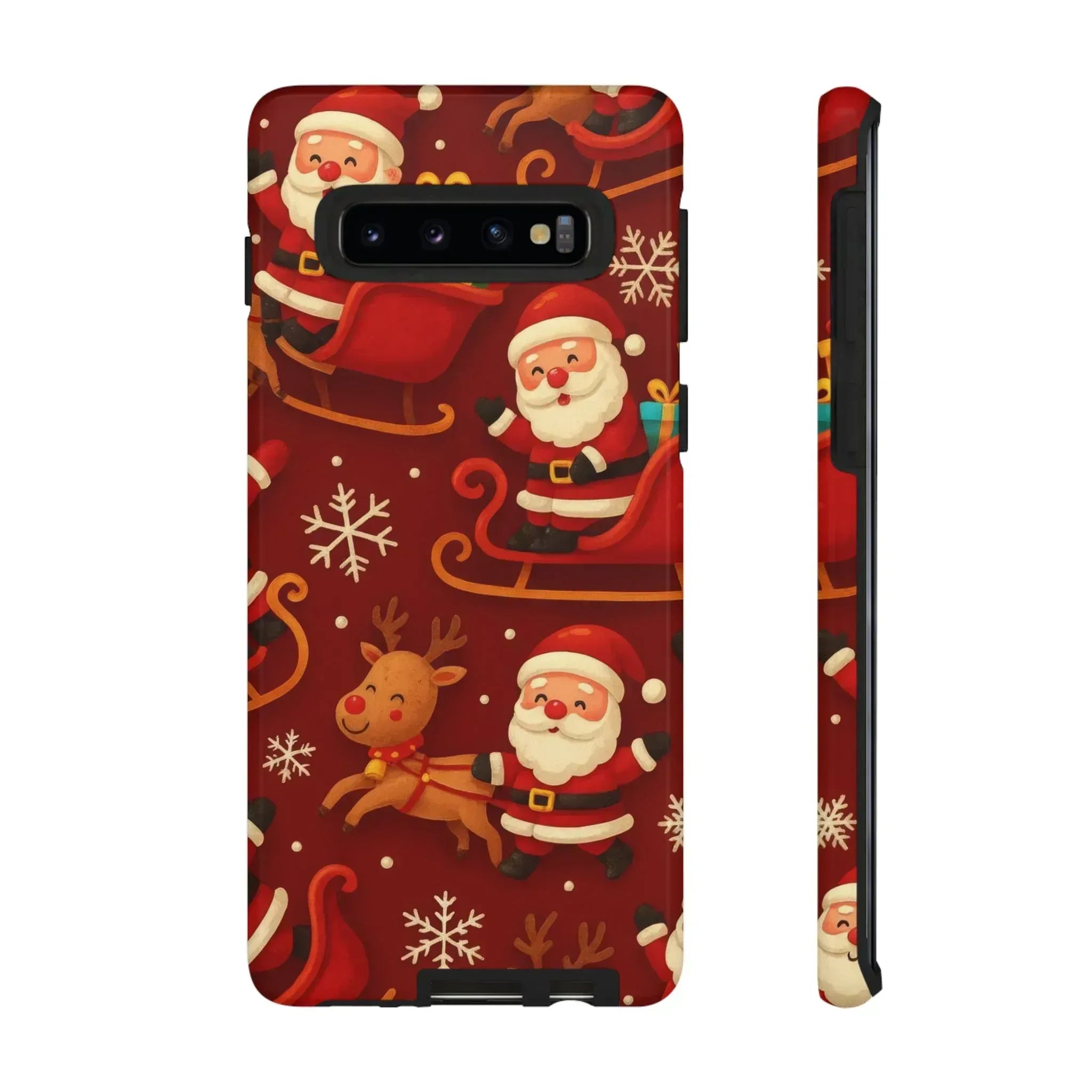 Santa Sleigh Ride Phone Case for iPhone 11-17 and Galaxy S10-S25 - KARARMDESIGN