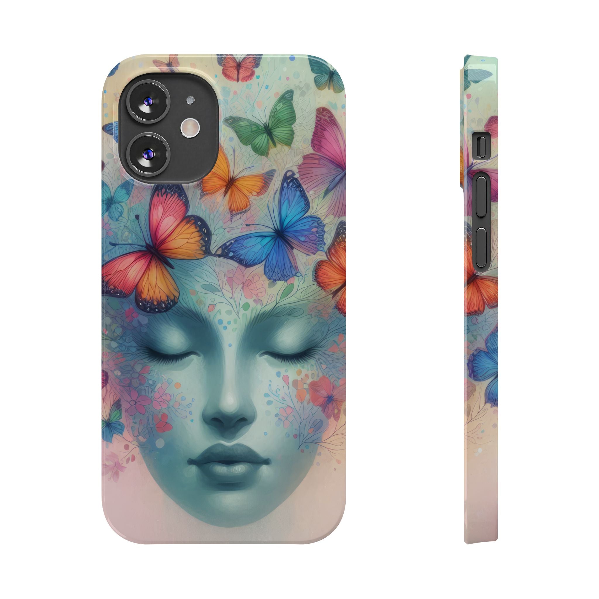Butterfly Bloom Dreamy Woman Phone Case for iPhone 11-17