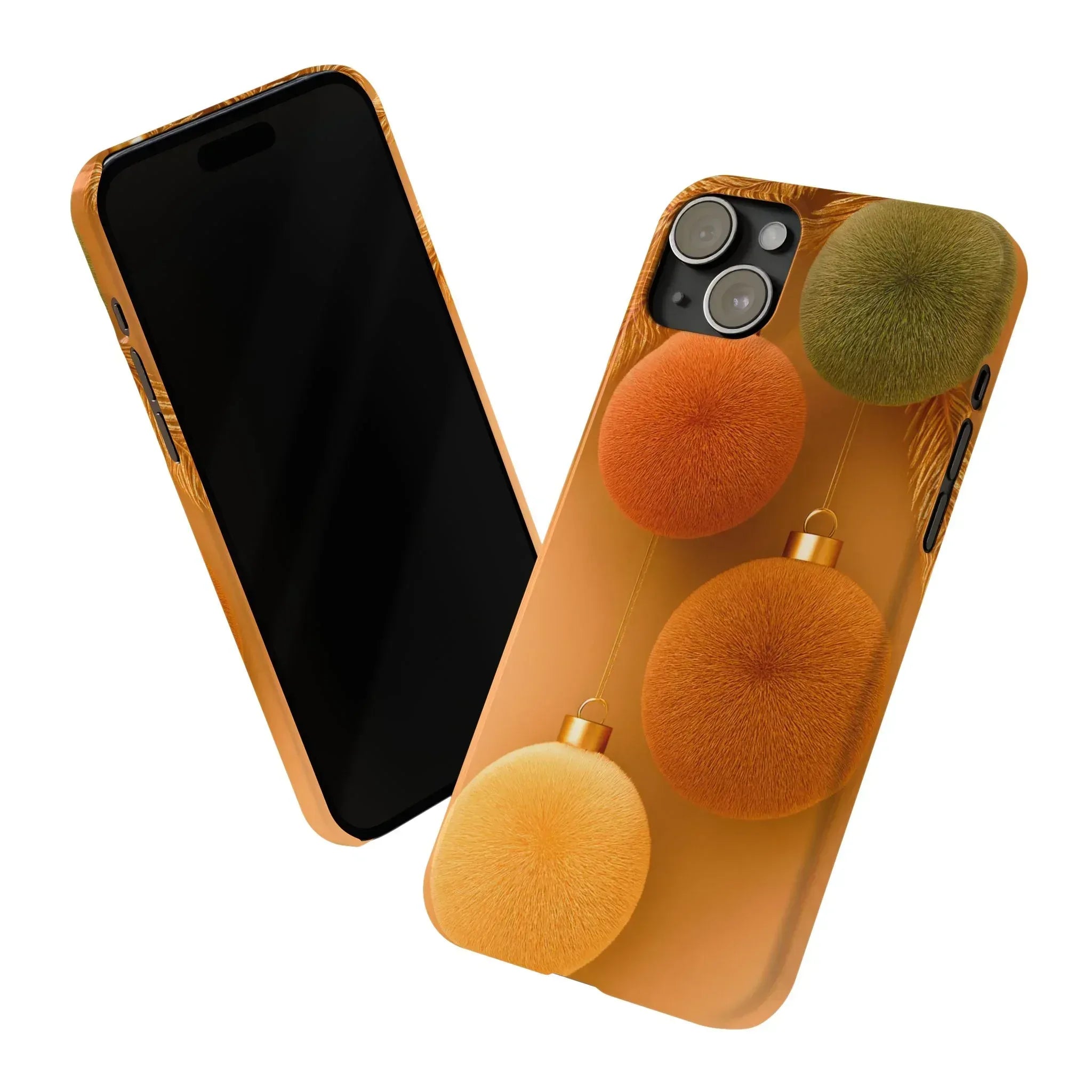 Golden Fuzz Ornaments Phone Case for iPhone 11-17 - KARARMDESIGN
