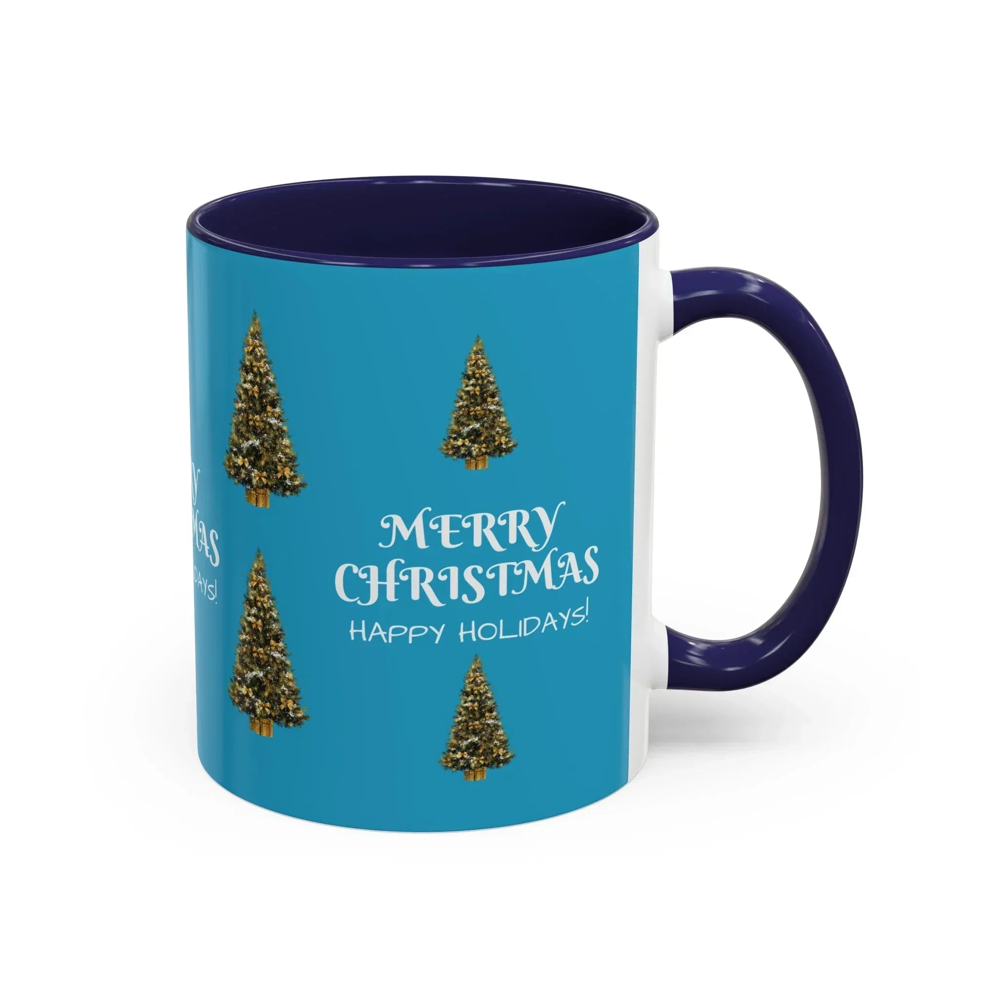 Merry Christmas and Happy Holidays Mug - Accent Coffee Mug (11, 15oz) - KARARMDESIGN