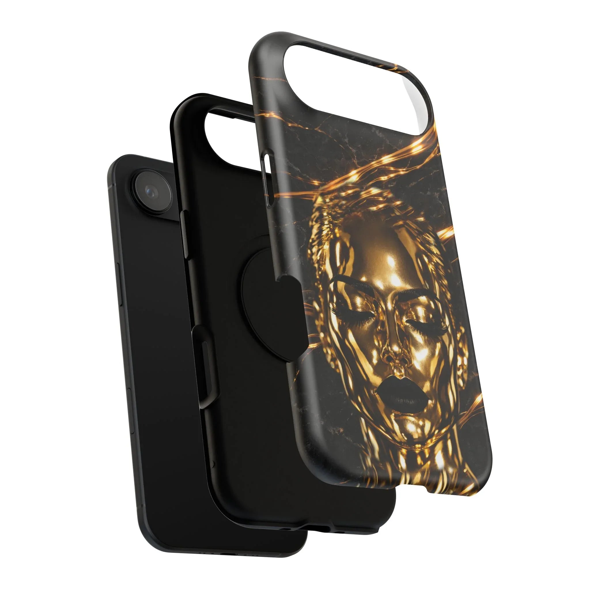 Luxury Gold Portrait Phone Case for iPhone 11-17 and Galaxy S21-S25 - KARARMDESIGN