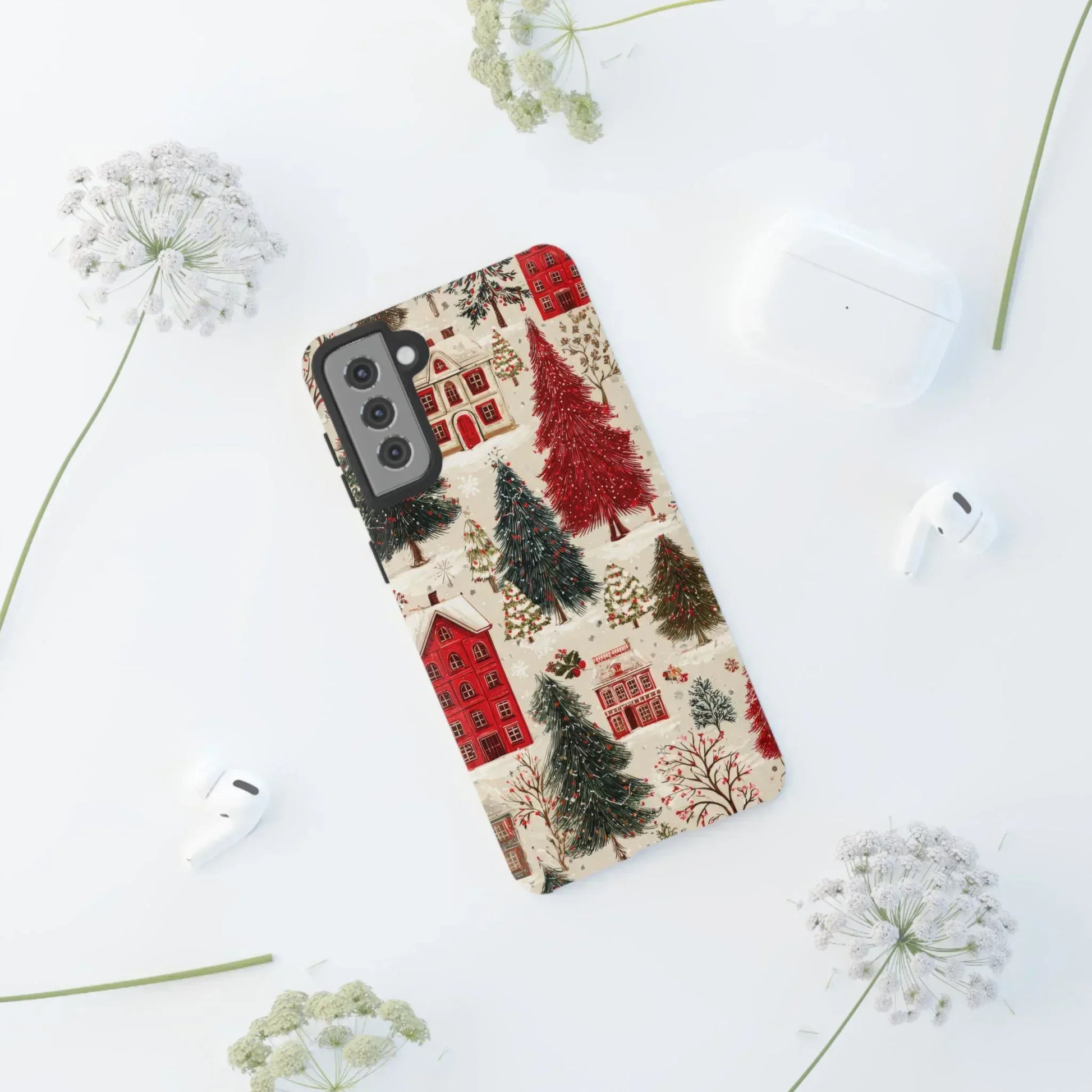 Cozy Winter Village Phone Case for iPhone 11-17 and Galaxy S10-S25 - KARARMDESIGN