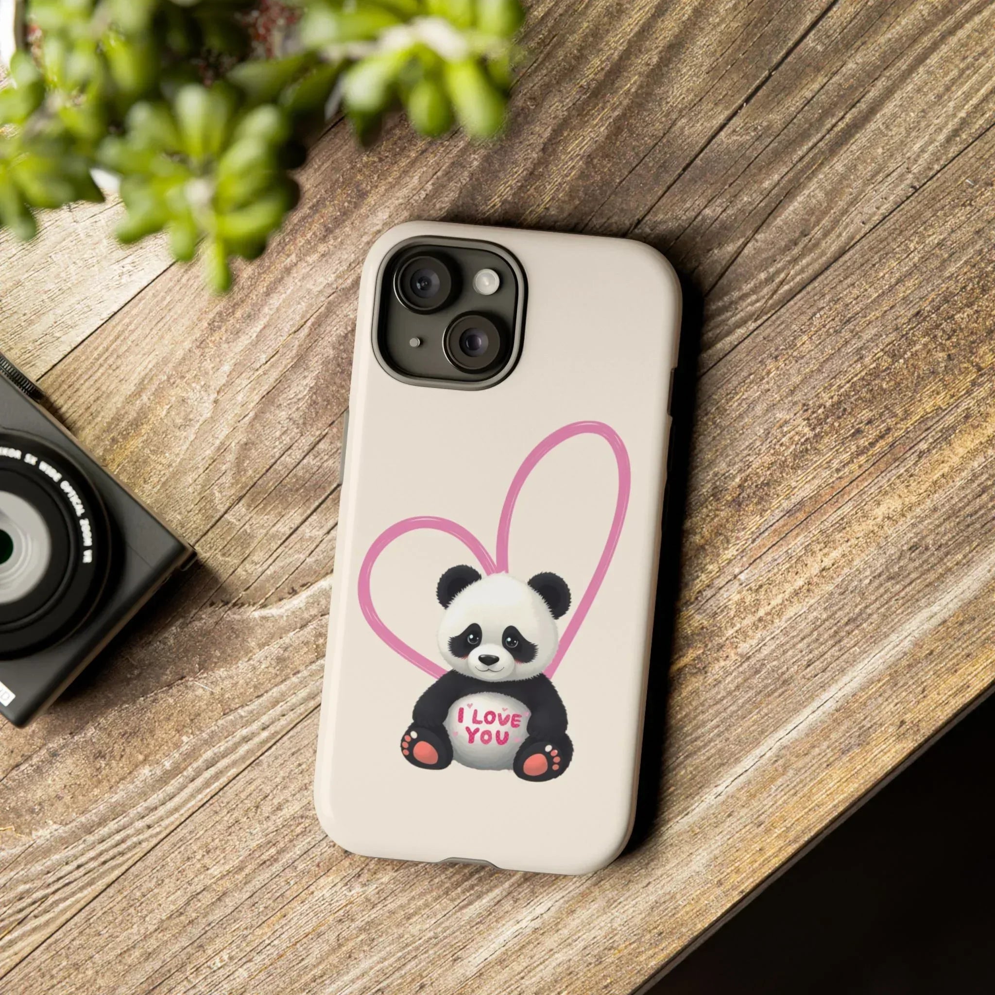 Cute Panda Heart Love Phone Case for iPhone 8-16 - KARARMDESIGN