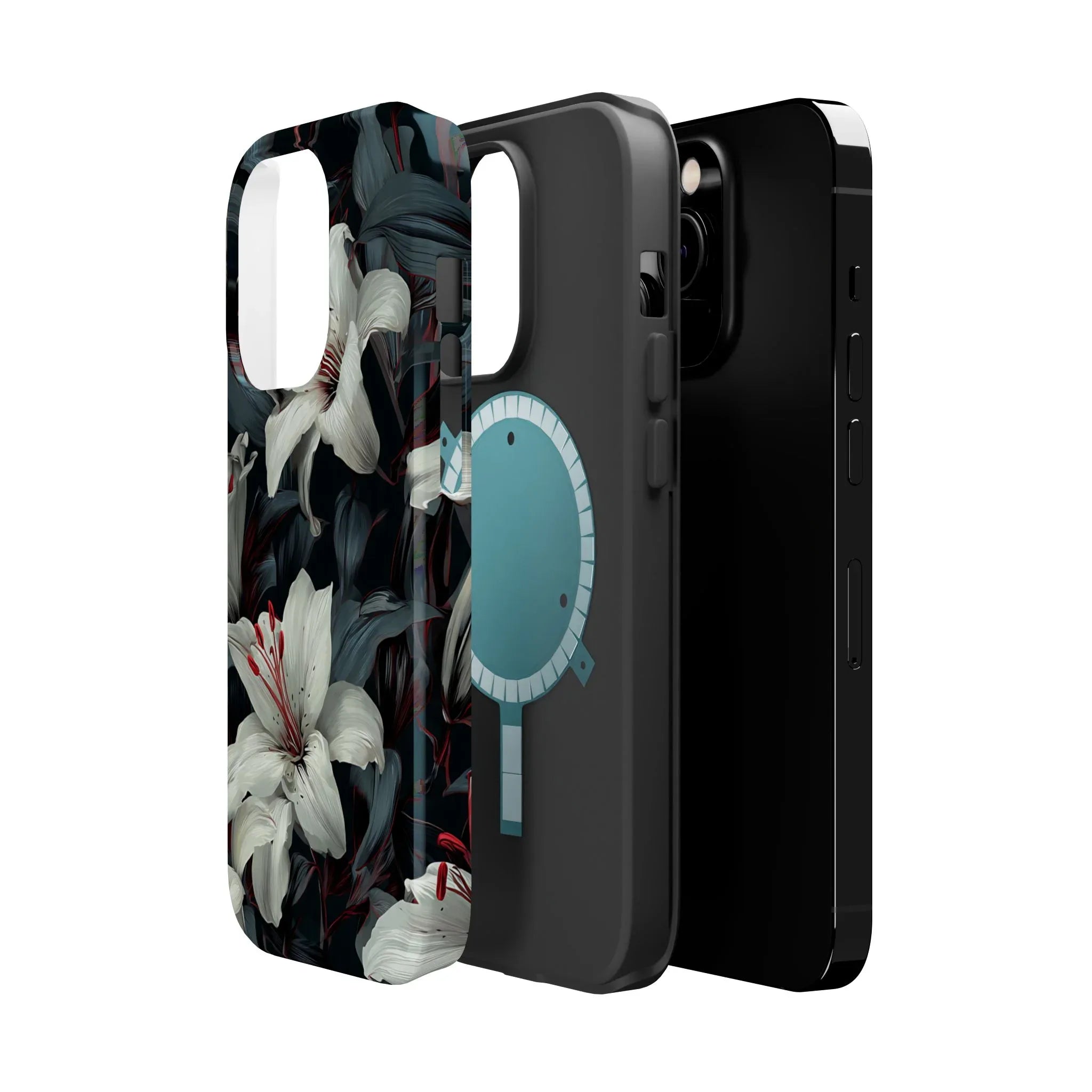 White Lily Floral Phone Case for iPhone 13-17 - KARARMDESIGN