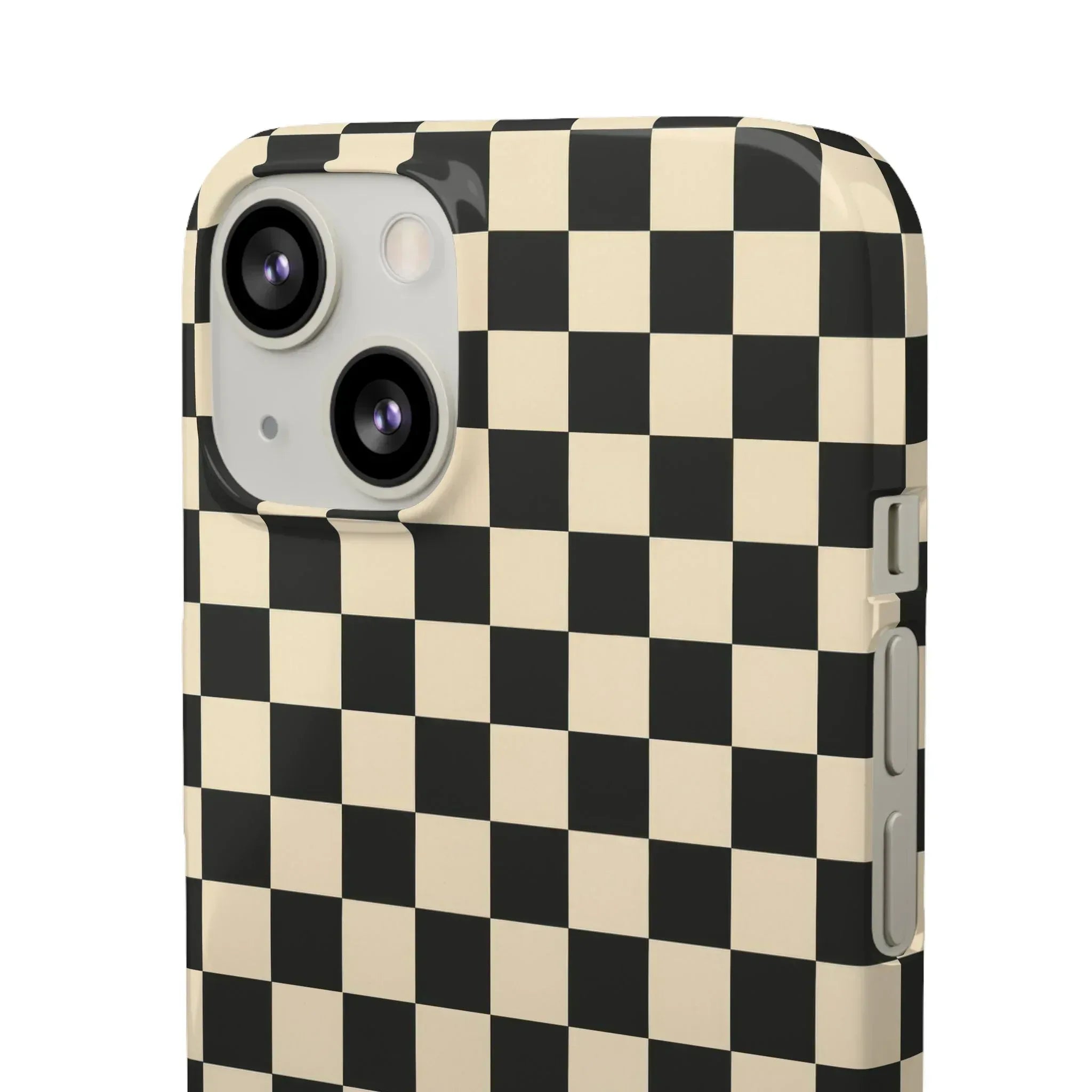 Stylish Matte Checker Phone Case for iPhone 11-17 and Galaxy S20-S25 - KARARMDESIGN