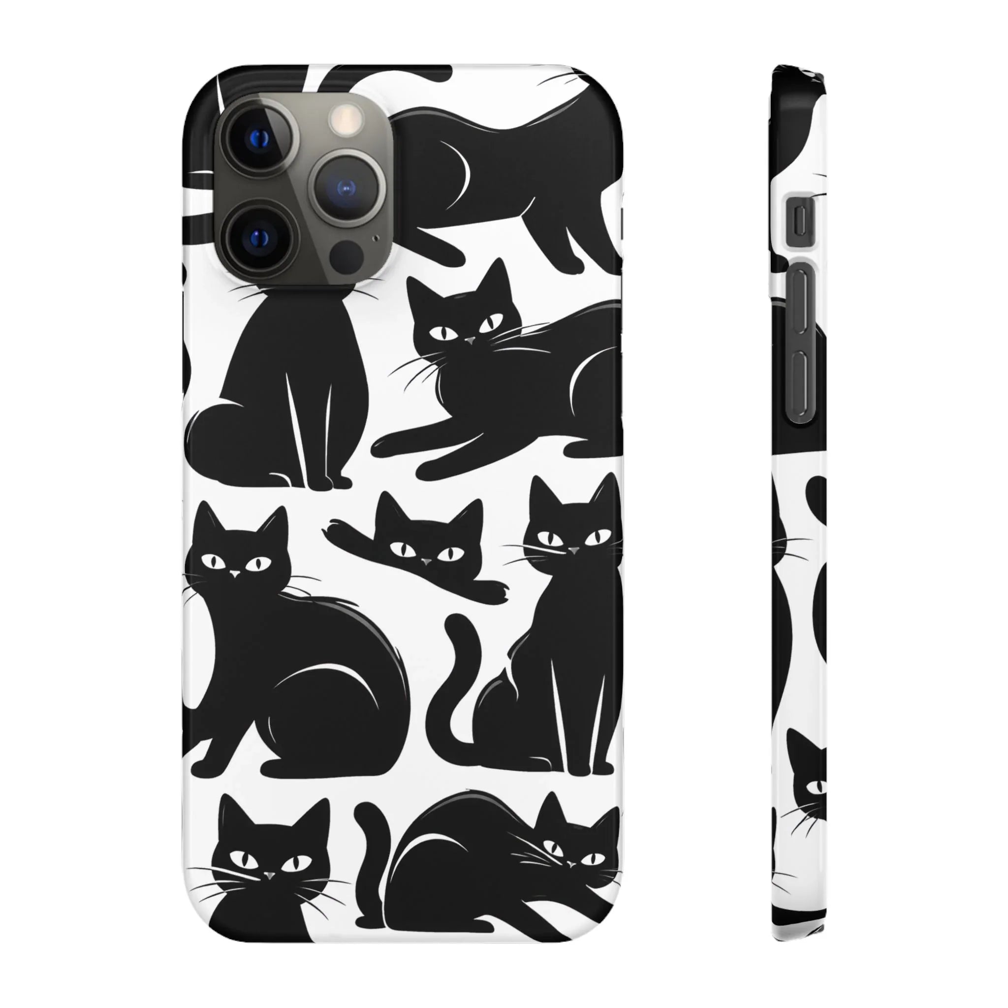 Black Cats Phone Case for iPhone 11-17 and Galaxy S20-S25 - KARARMDESIGN