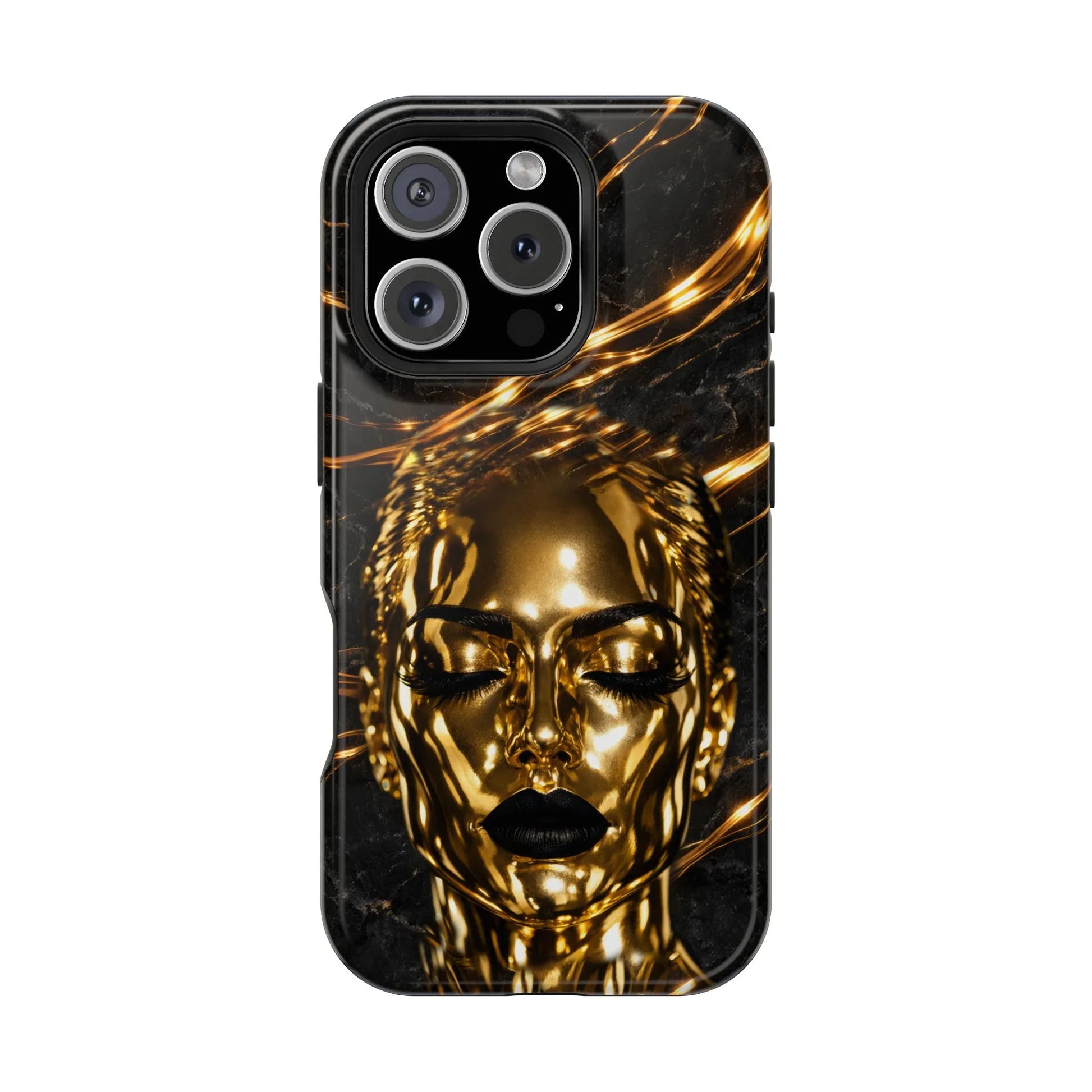 Luxury Gold Portrait Phone Case for iPhone 11-17 and Galaxy S21-S25 - KARARMDESIGN