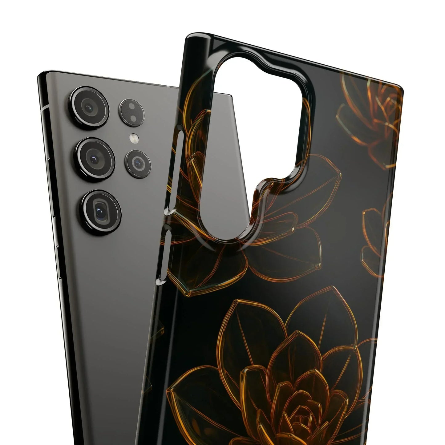 Glass Flower Phone Case for iPhone 7-16 and Galaxy S10-S24 Models