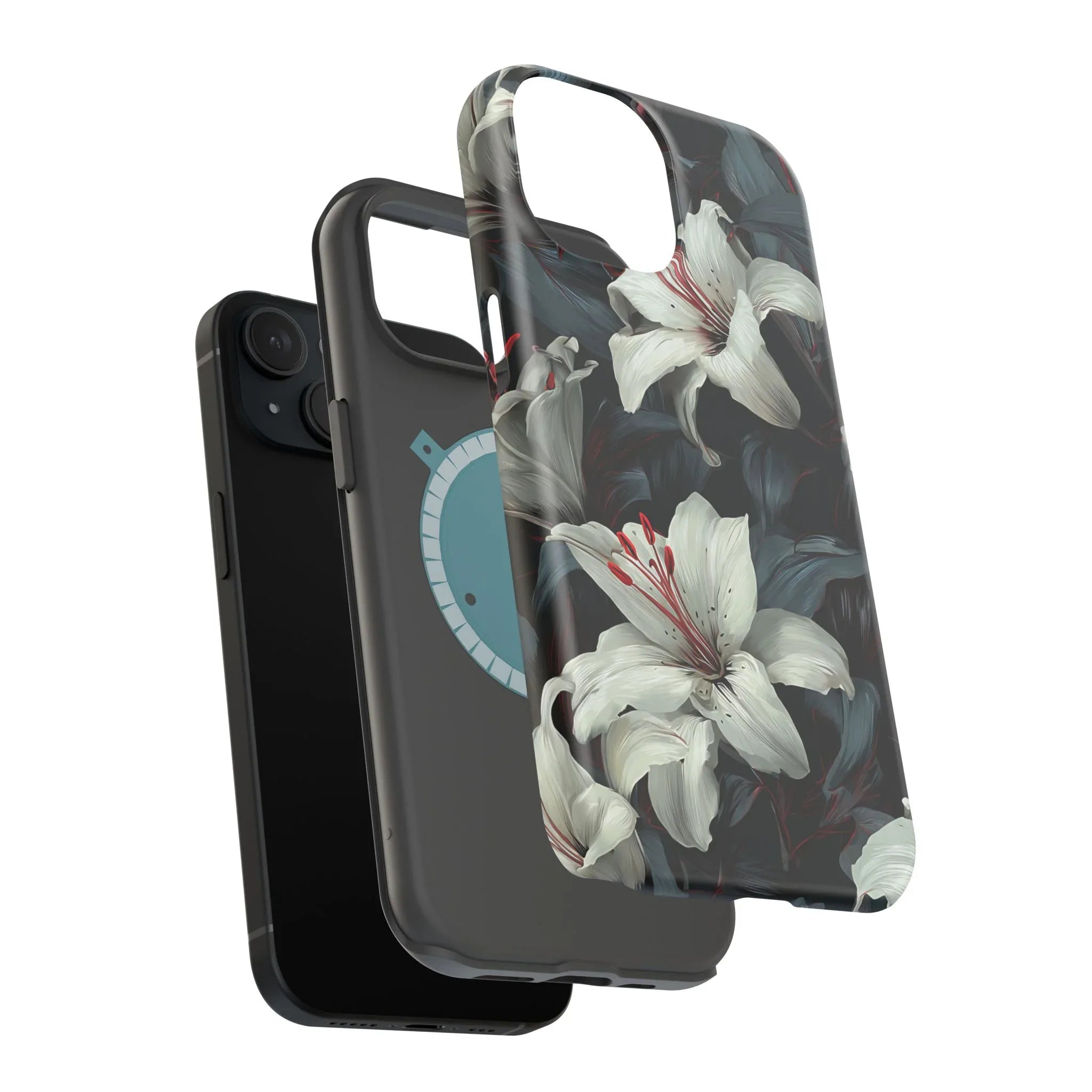 White Lily Floral Phone Case for iPhone 13-17 - KARARMDESIGN