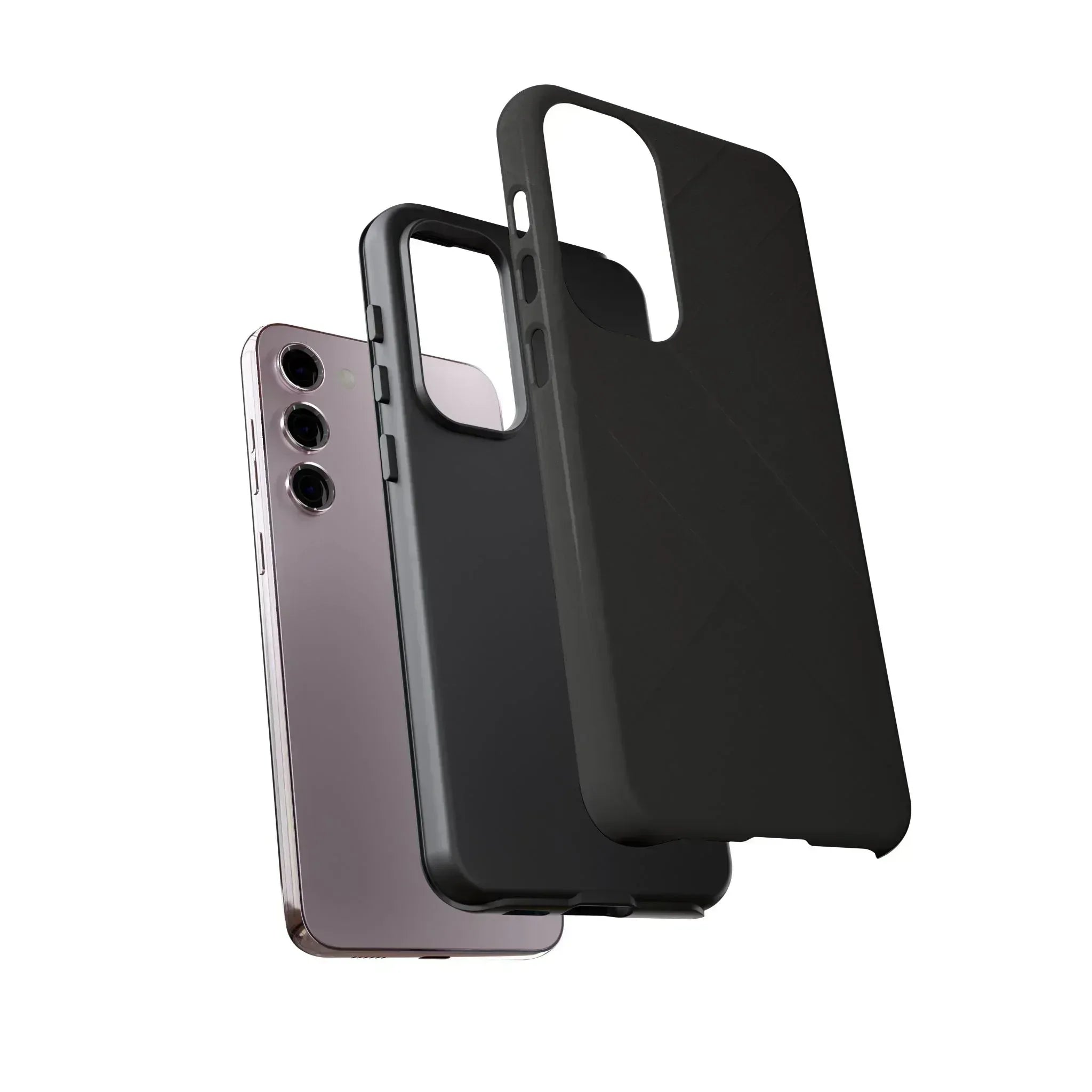 Matte Black Diagonal Line Phone Case for iPhone 8-16 and Galaxy S10-S25 - KARARMDESIGN