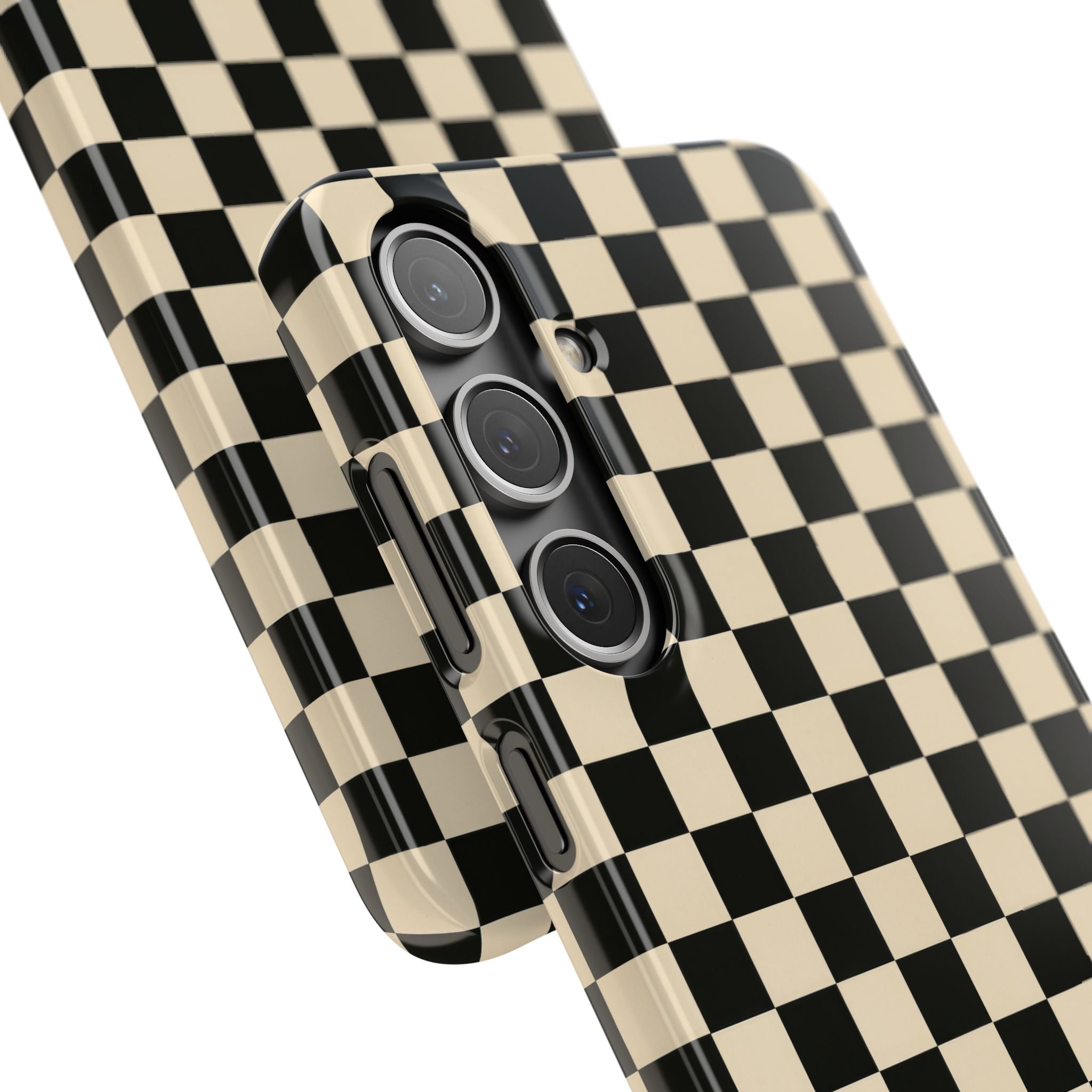 Stylish Matte Checker Phone Case for iPhone 11-17 & Galaxy S20-S26