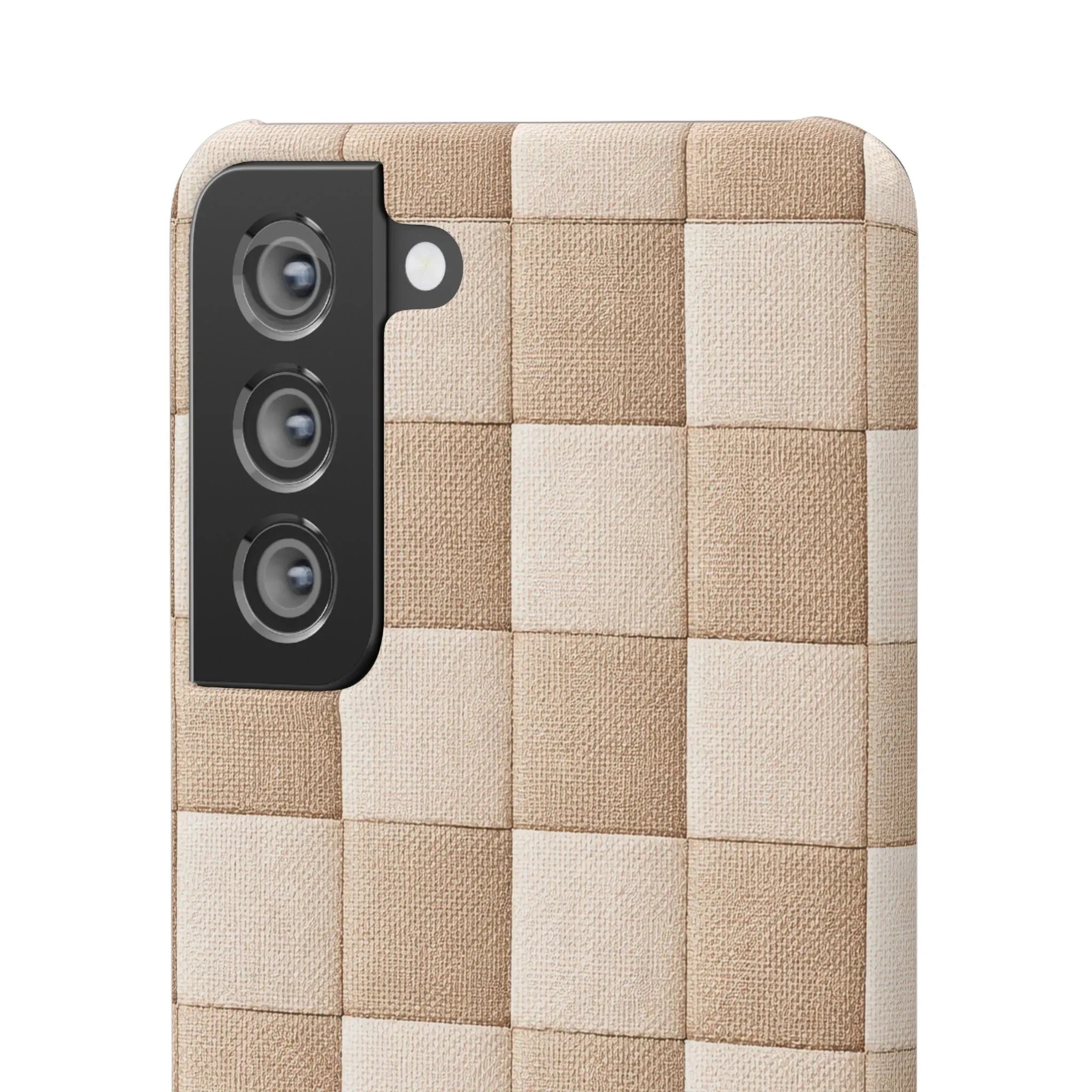 Beige Woven Phone Case for iPhone 11-17 and Galaxy S20-S25 - KARARMDESIGN