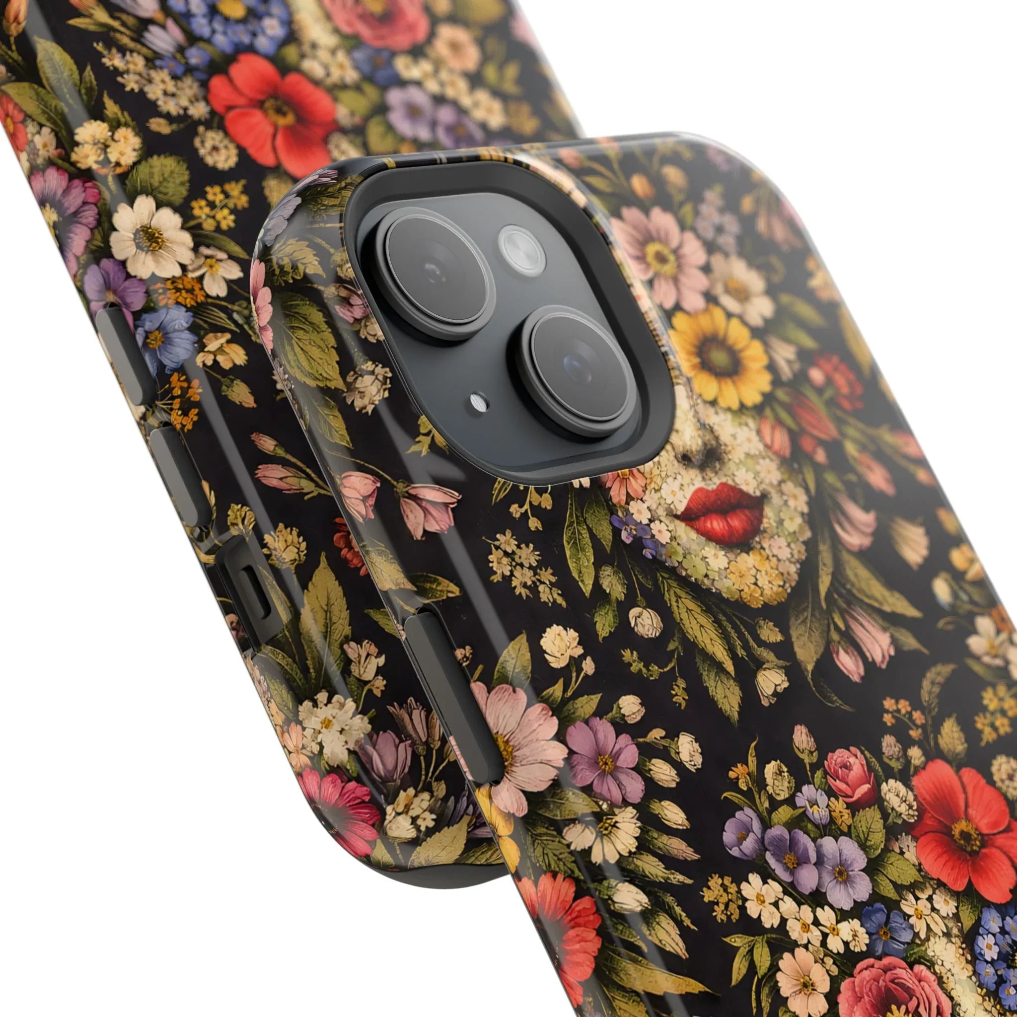Vintage Flower Face Phone Case for iPhone 13-17 - KARARMDESIGN