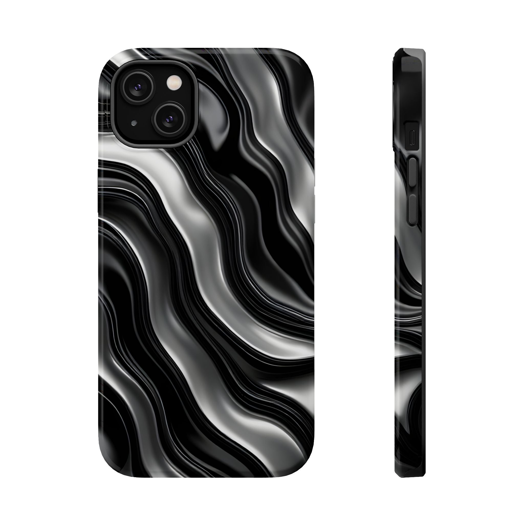 Wavy Illusion Marble Phone Case for iPhone 13-17