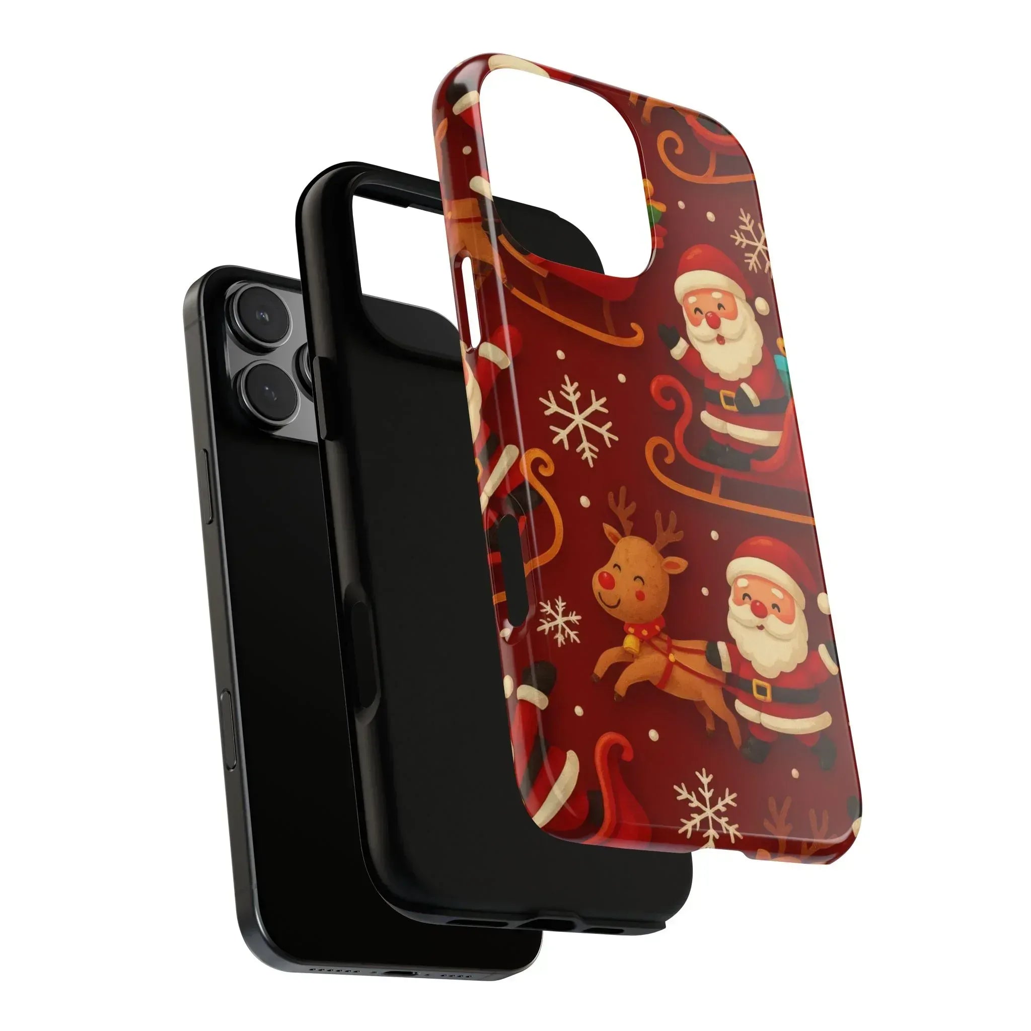 Santa Sleigh Ride Phone Case for iPhone 11-17 and Galaxy S10-S25 - KARARMDESIGN