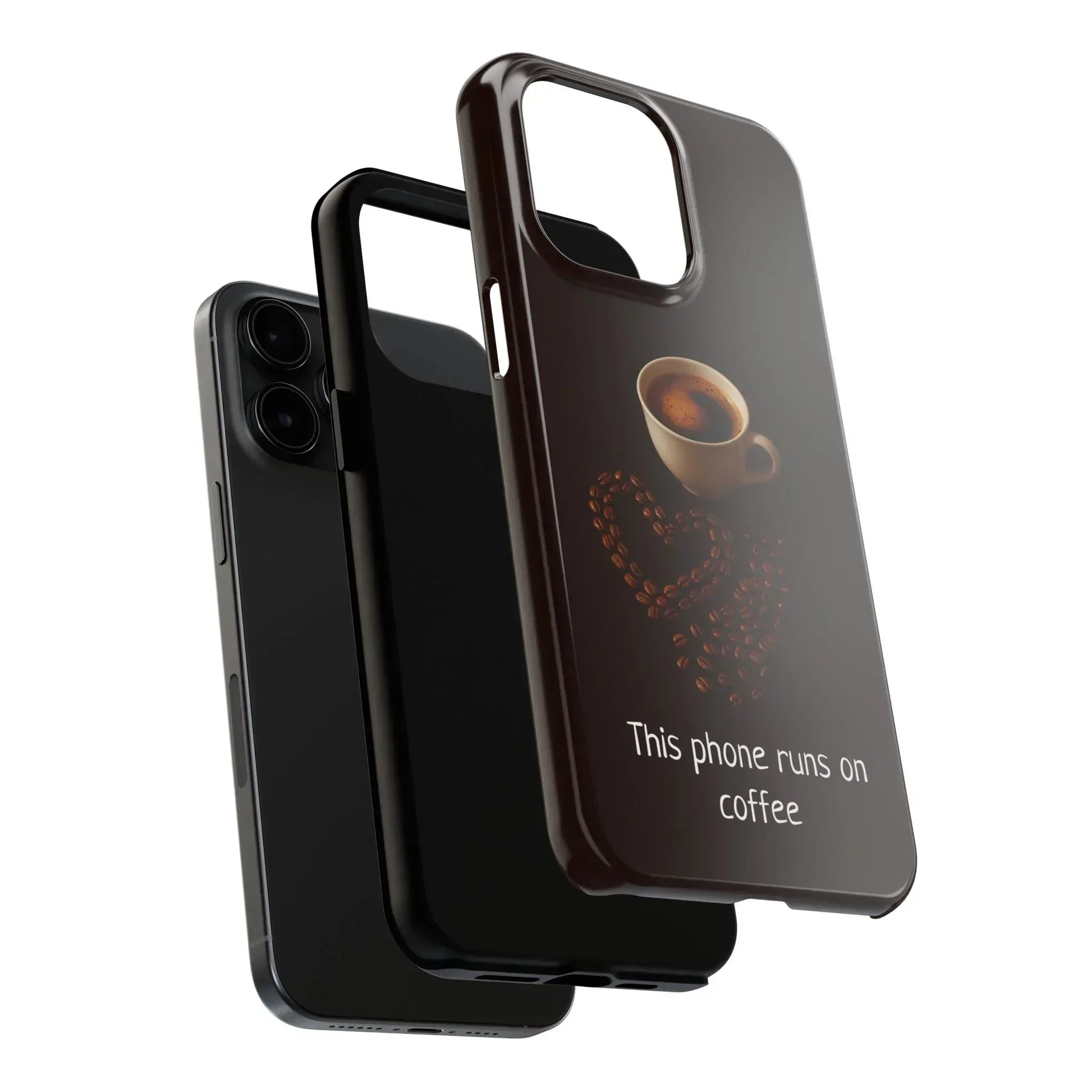 This Phone Runs On Coffee Quote Phone Case for iPhone and Galaxy - KARARMDESIGN