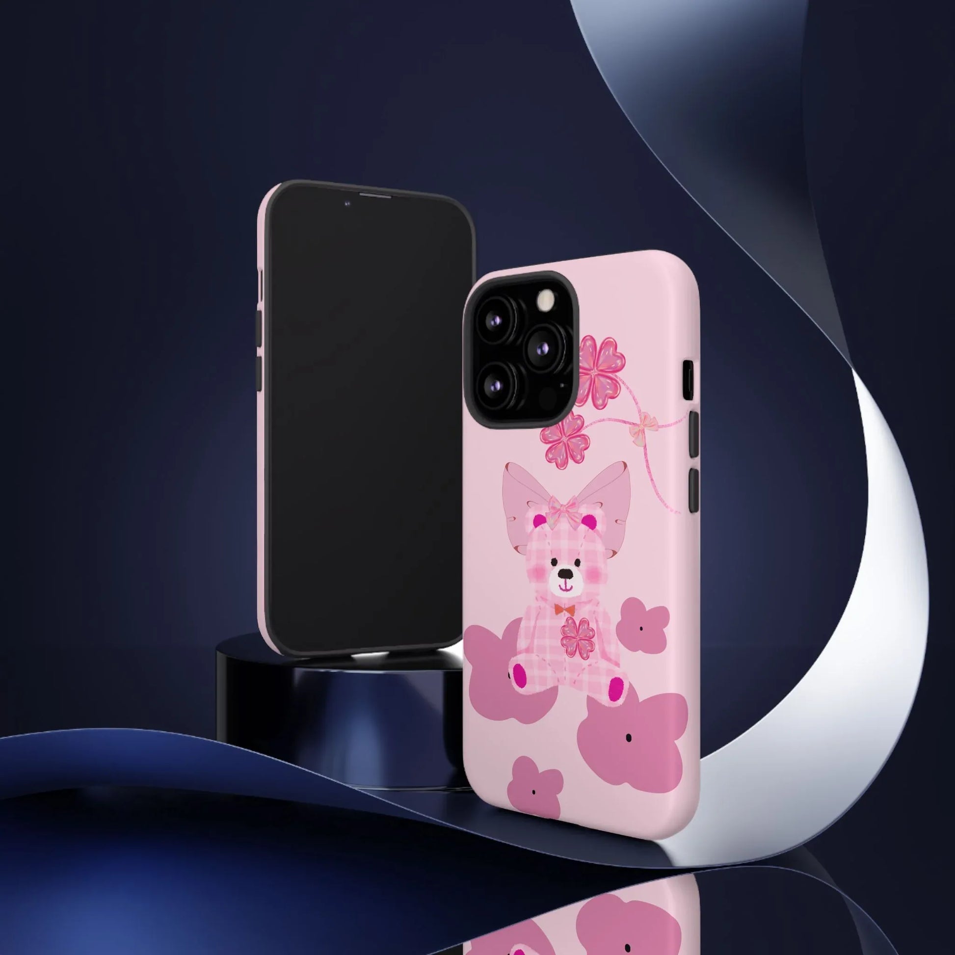 Pink Teddy Bear Phone Cases for iPhone, Pixel and Galaxy - KARARMDESIGN