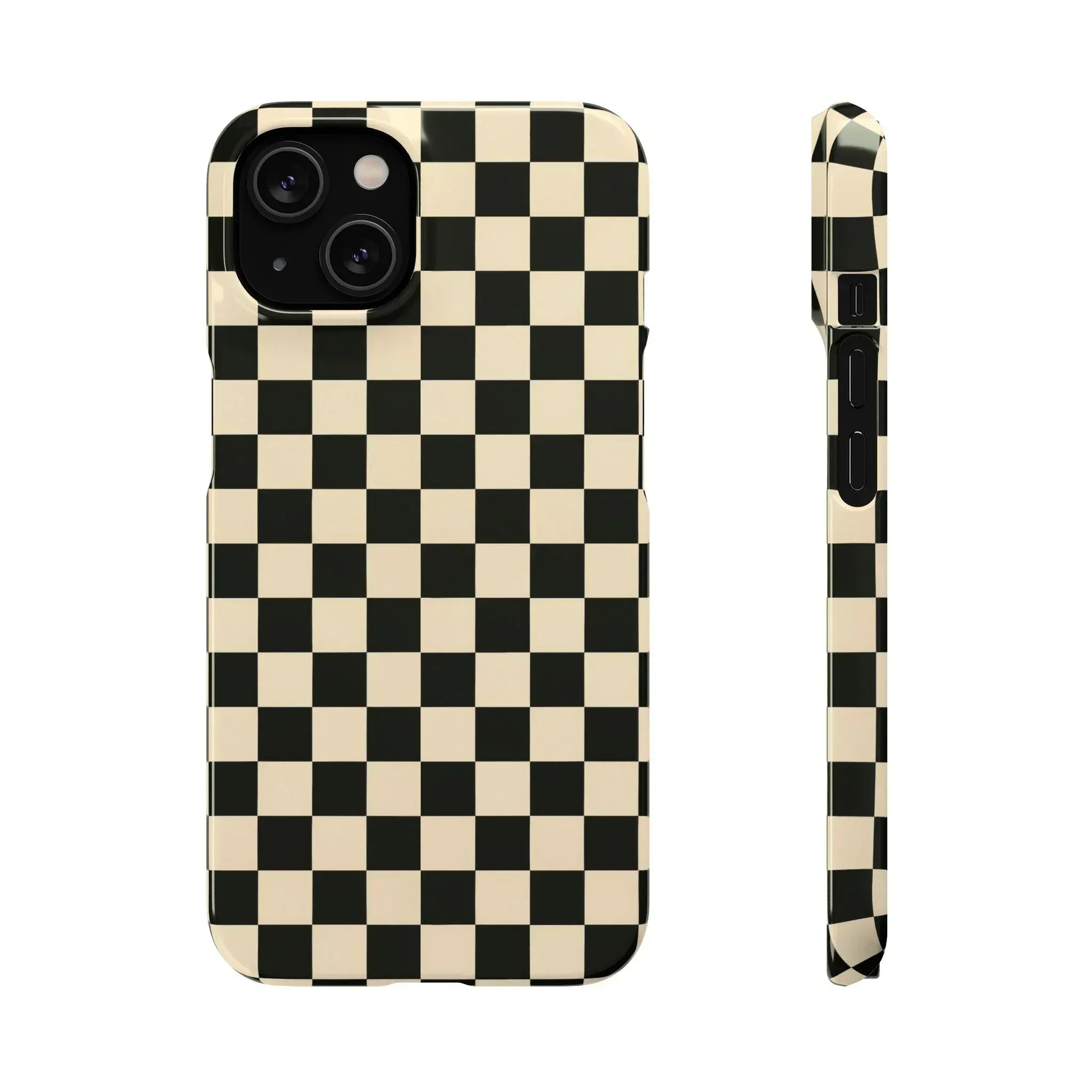 Stylish Matte Checker Phone Case for iPhone 11-17 and Galaxy S20-S25 - KARARMDESIGN
