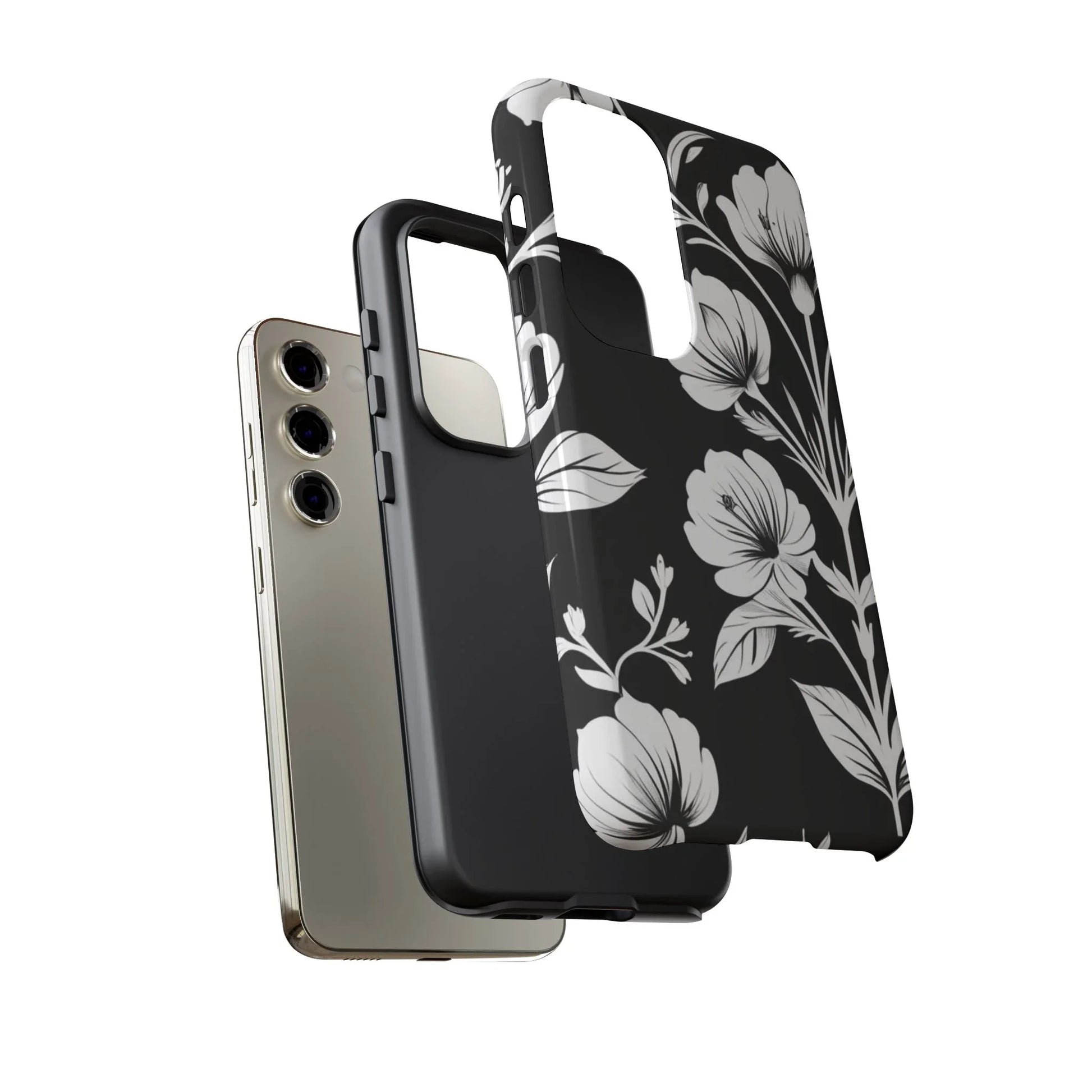 Elegant Floral Phone Case for Galaxy S20-S25 - KARARMDESIGN