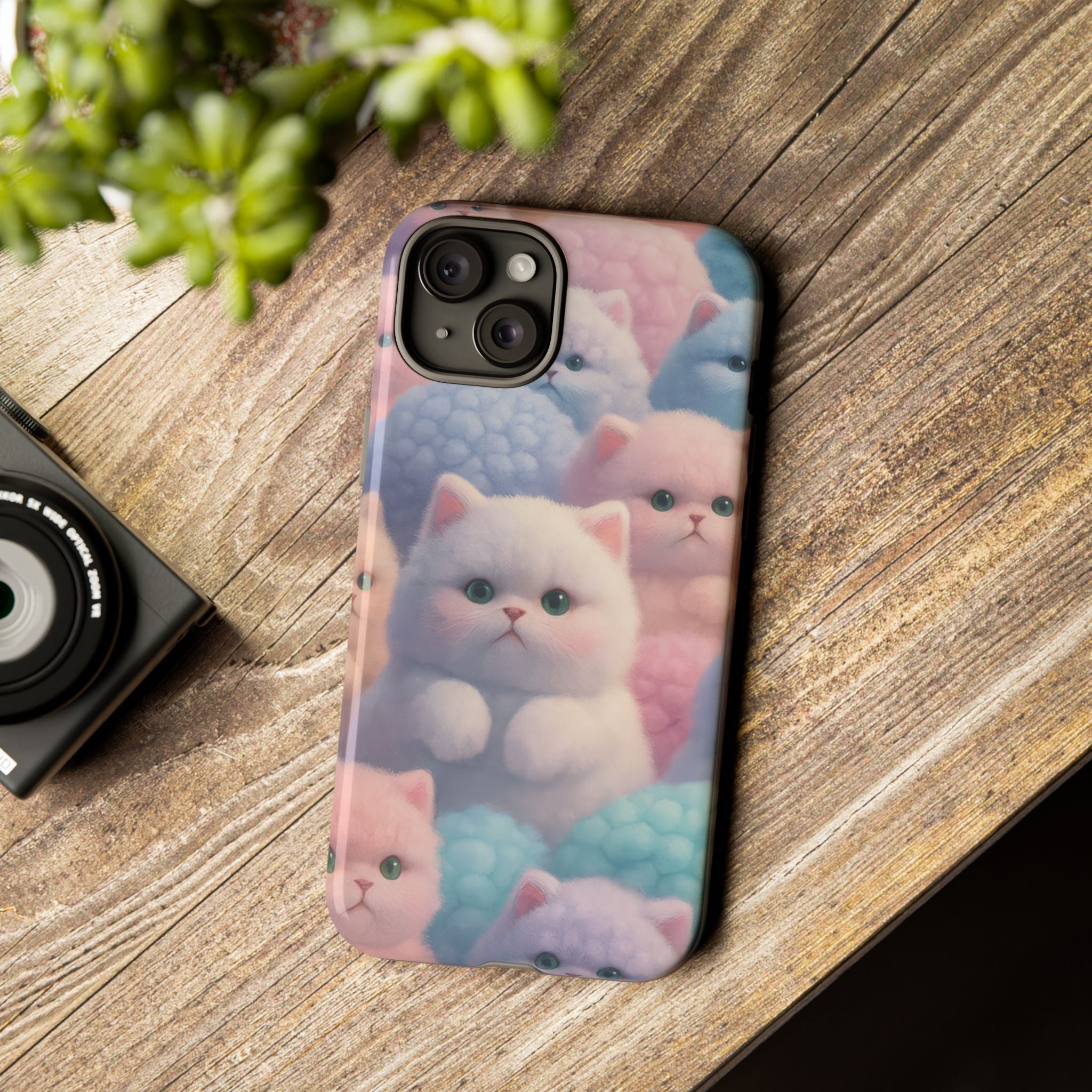 Pastel Kitten Phone Case for iPhone 8-17 and Samsung Galaxy S10-S25 Models - KARARMDESIGN