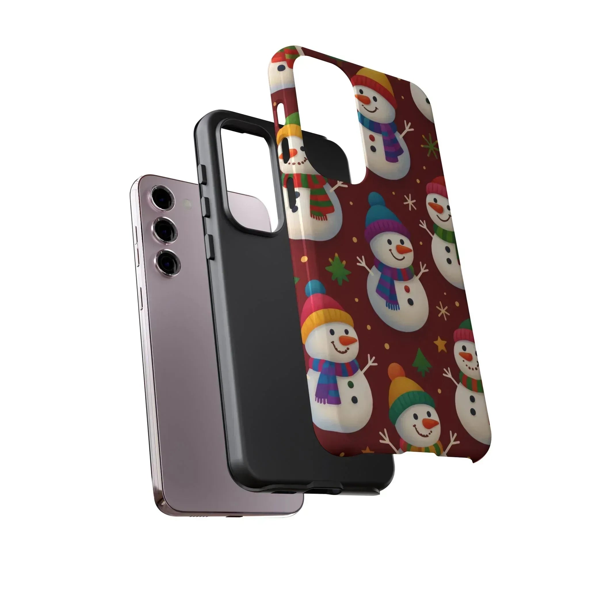Festive Snowmen Parade Phone Case for iPhone 11–17 and Galaxy S10–S25 - KARARMDESIGN