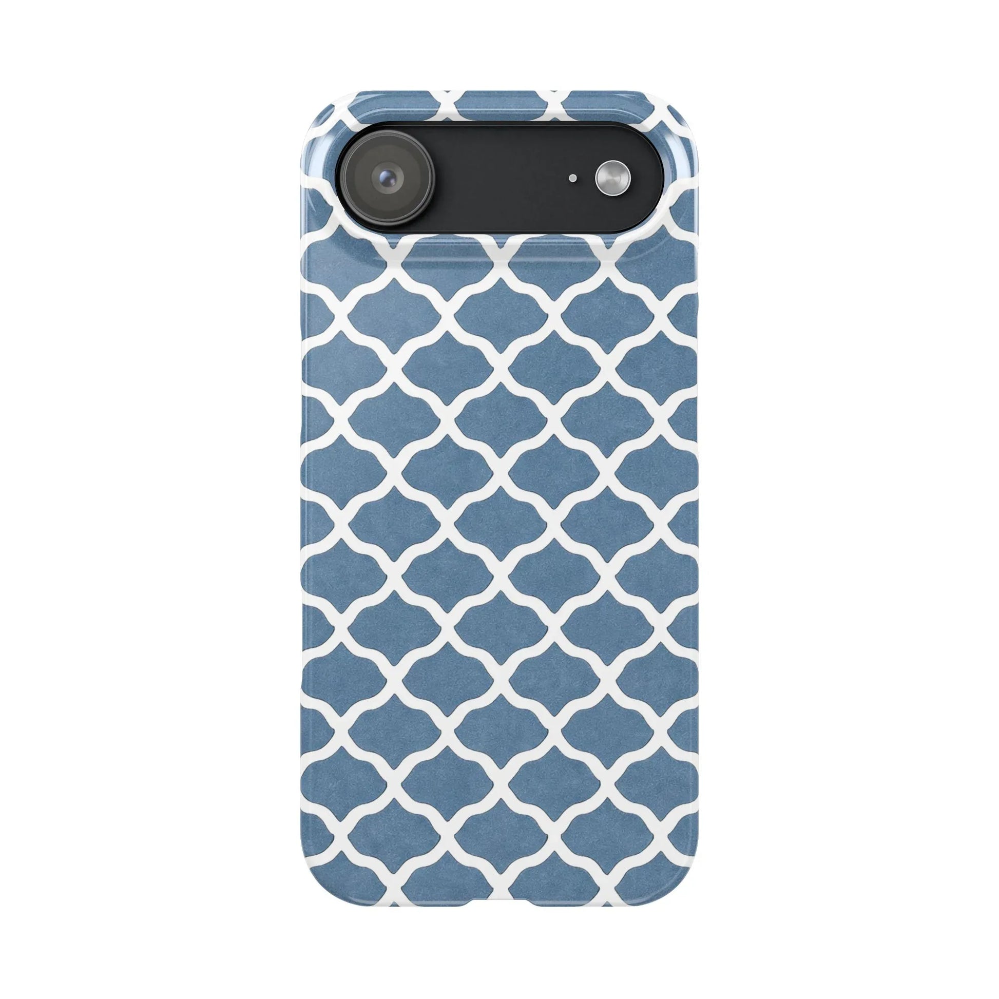 Azure Lattice Pattern Phone Case Slim Phone Cases for iPhone 11-17 - KARARMDESIGN
