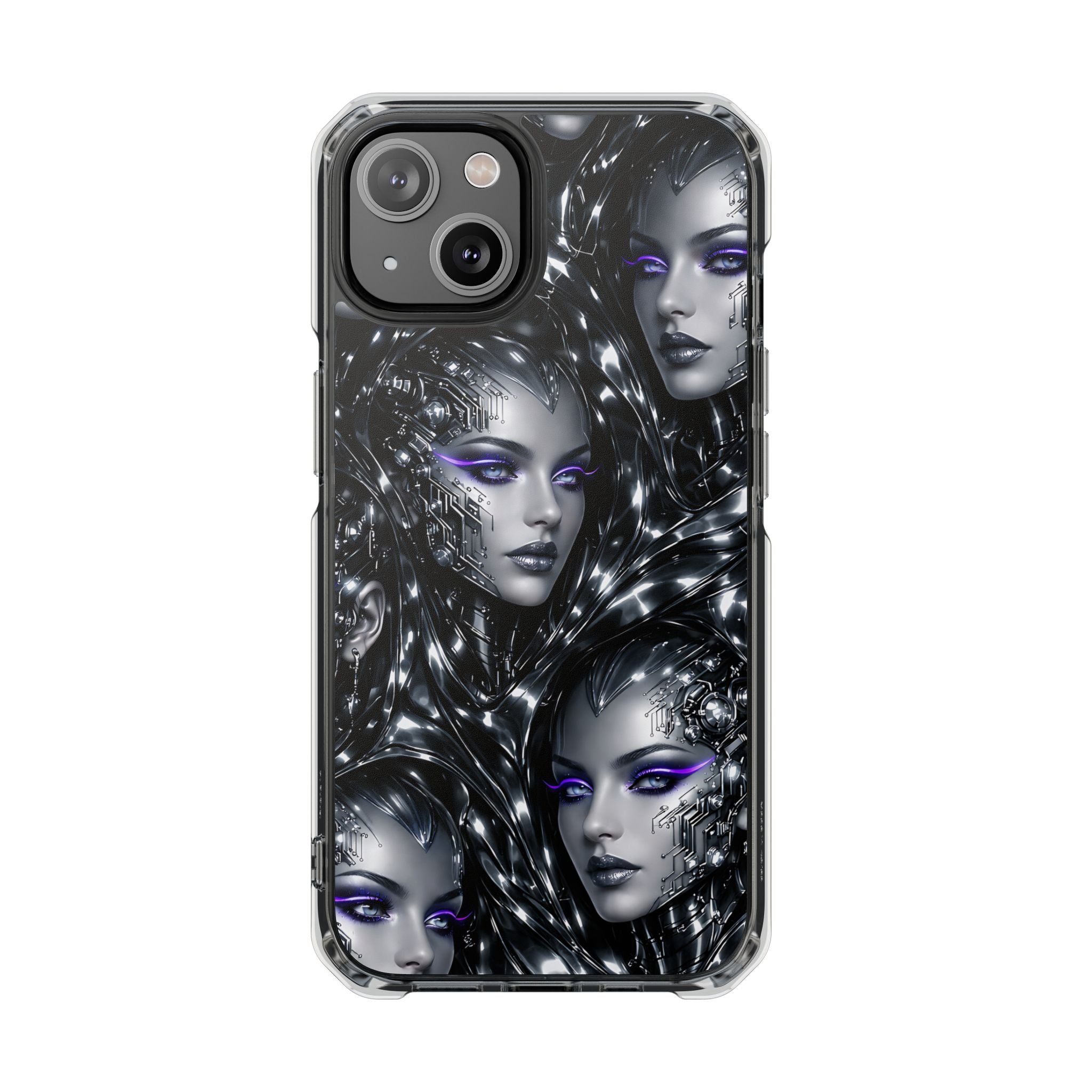 Cyber Chrome Women Phone Case for iPhone 14-17