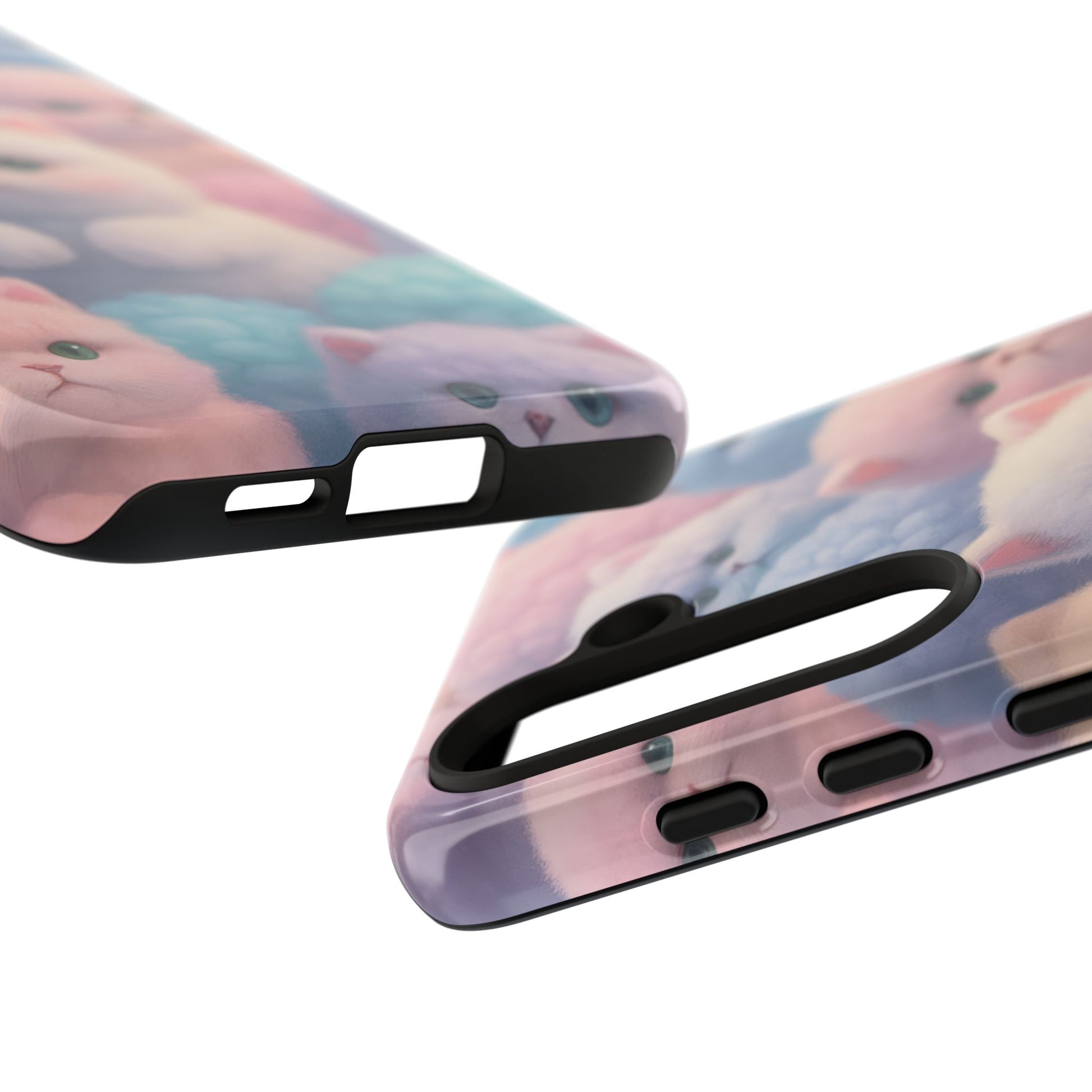 Pastel Kitten Phone Case for iPhone 8-17 and Samsung Galaxy S10-S25 Models - KARARMDESIGN