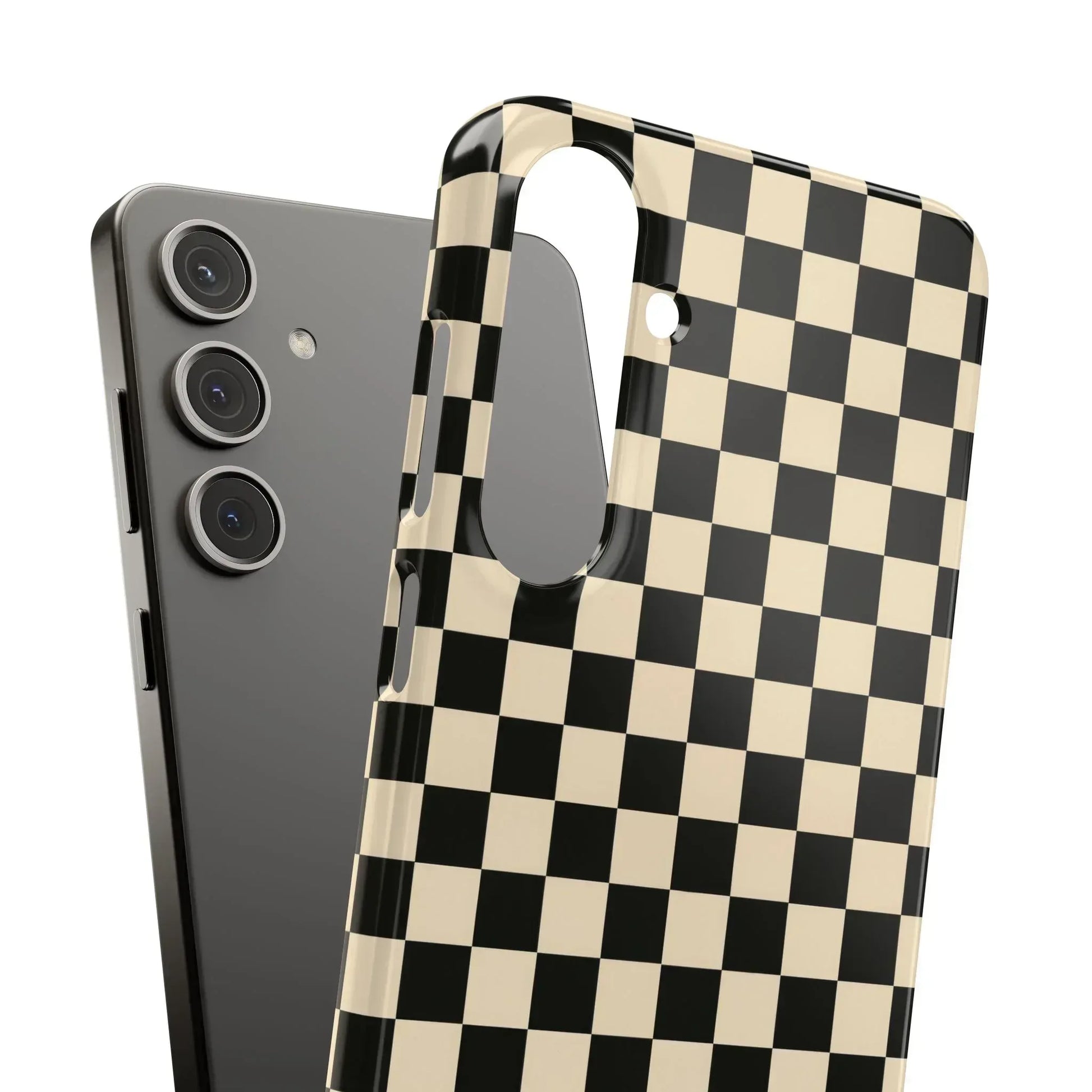 Stylish Matte Checker Phone Case for iPhone 11-17 and Galaxy S20-S25 - KARARMDESIGN