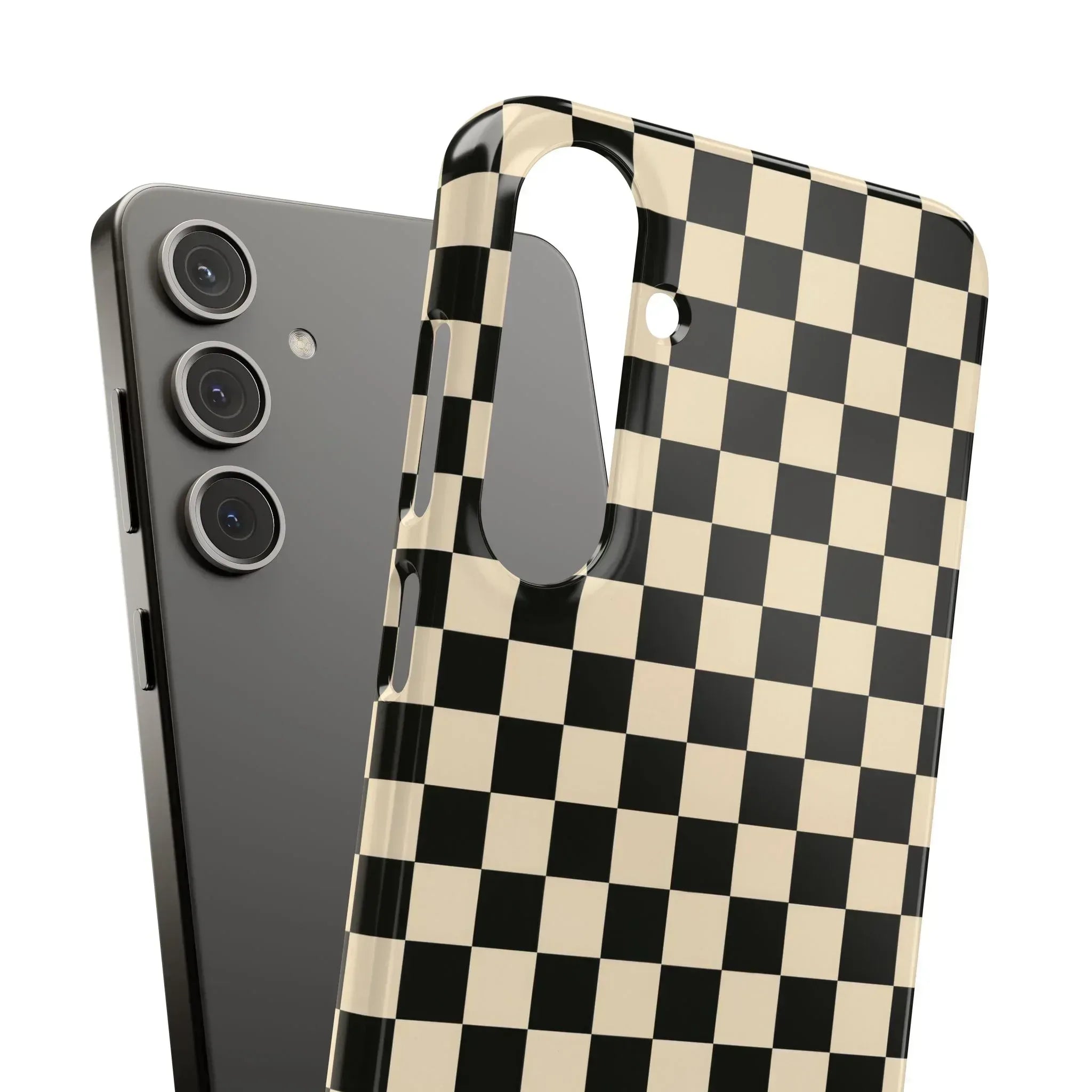 Stylish Matte Checker Phone Case for iPhone 11-17 and Galaxy S20-S25 - KARARMDESIGN