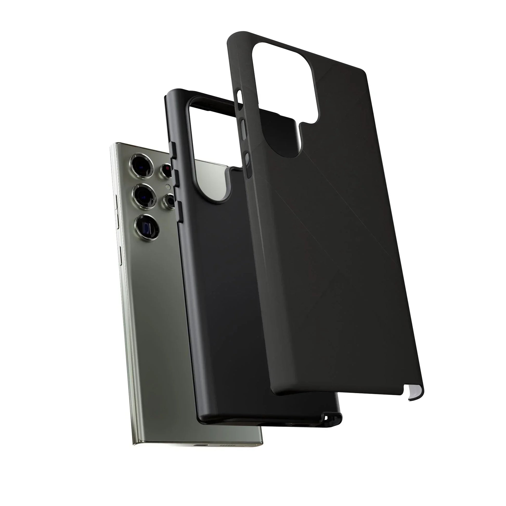 Matte Black Diagonal Line Phone Case for iPhone 8-16 and Galaxy S10-S25 Models - KarArmDesign