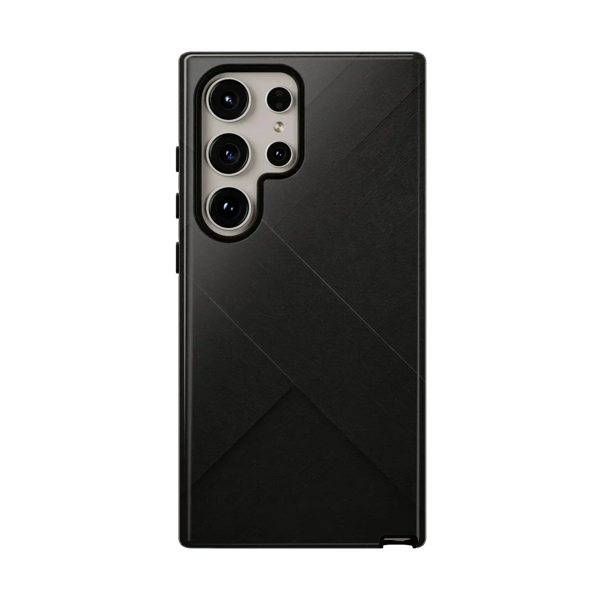 Matte Black Diagonal Line Phone Case for iPhone 8-16 and Galaxy S10-S25 - KARARMDESIGN