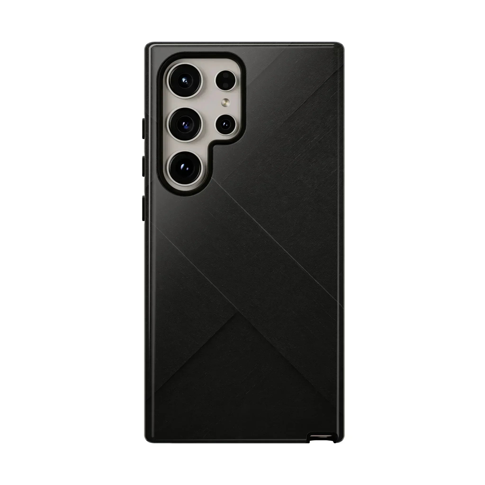Matte Black Diagonal Line Phone Case for iPhone 8-16 and Galaxy S10-S25 - KARARMDESIGN