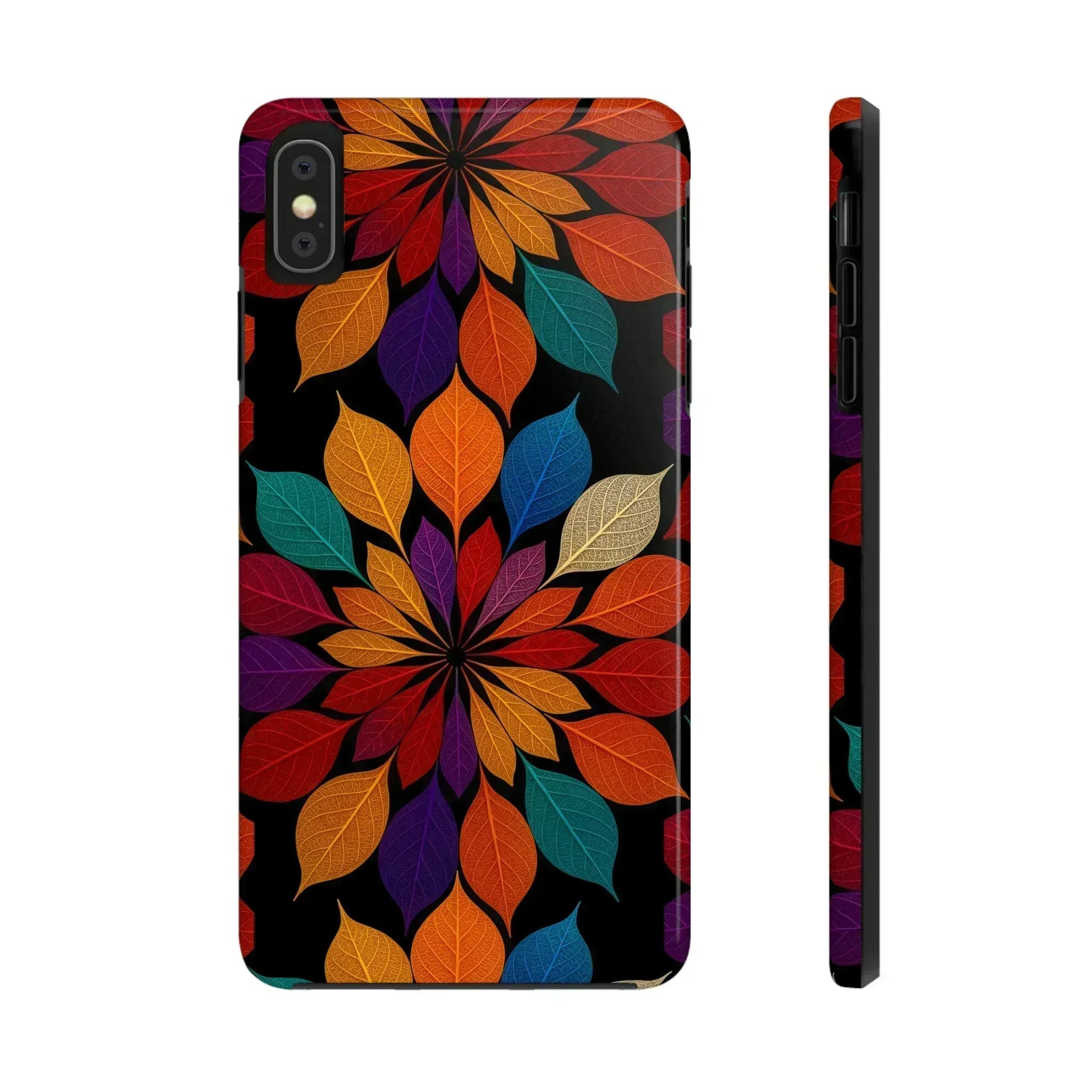 Leaf Mandala Phone Case for iPhone 11-16 and Galaxy S21-S24 - KARARMDESIGN