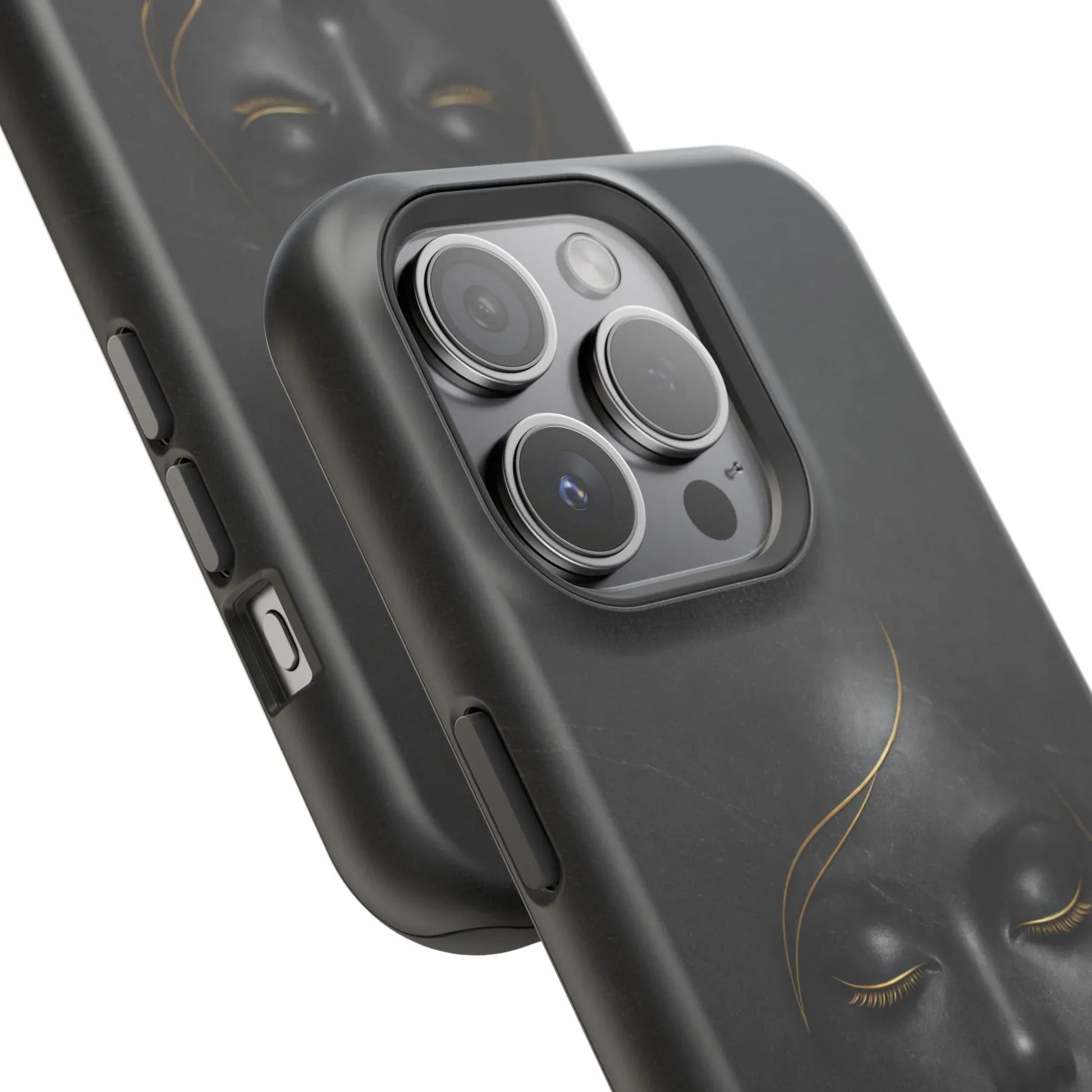 Black Gold Face Phone Case for iPhone 13-17 - KARARMDESIGN