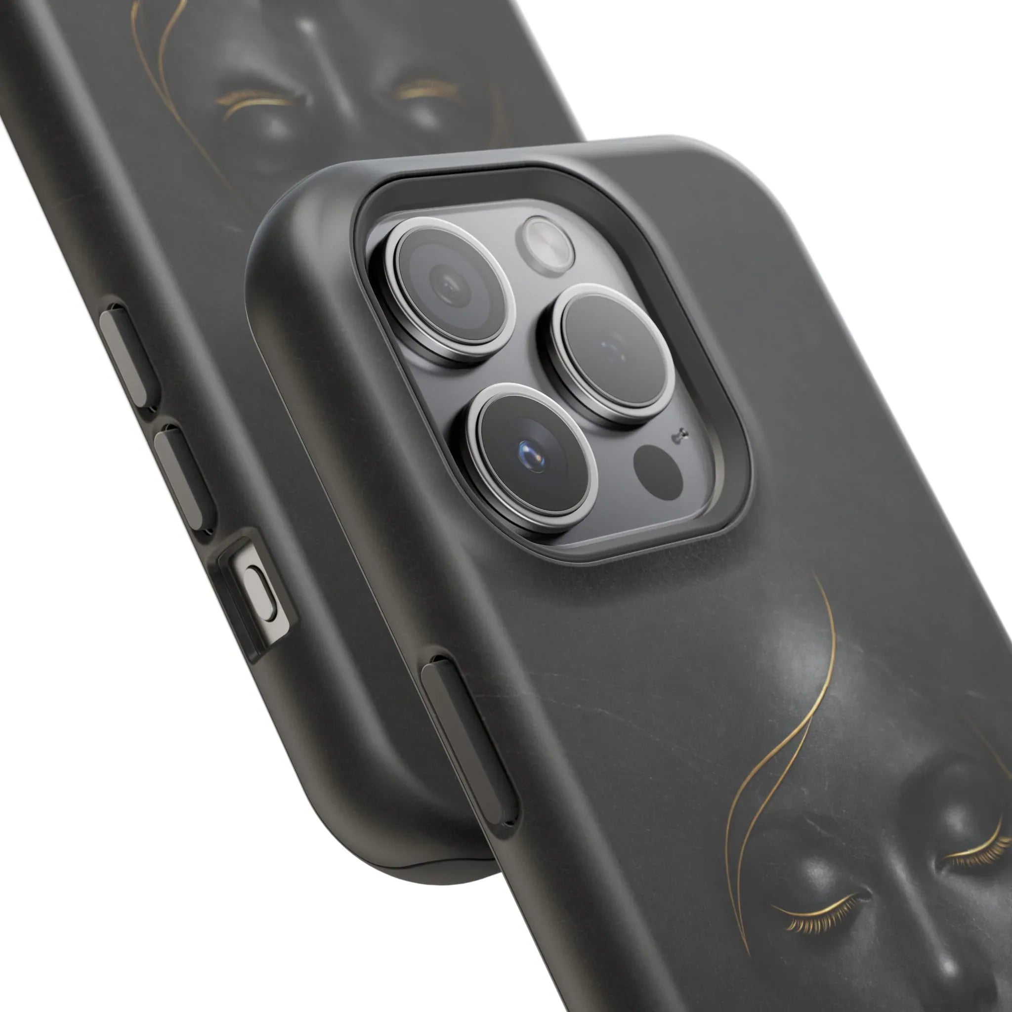 Black Gold Face Phone Case for iPhone 13-17 - KARARMDESIGN