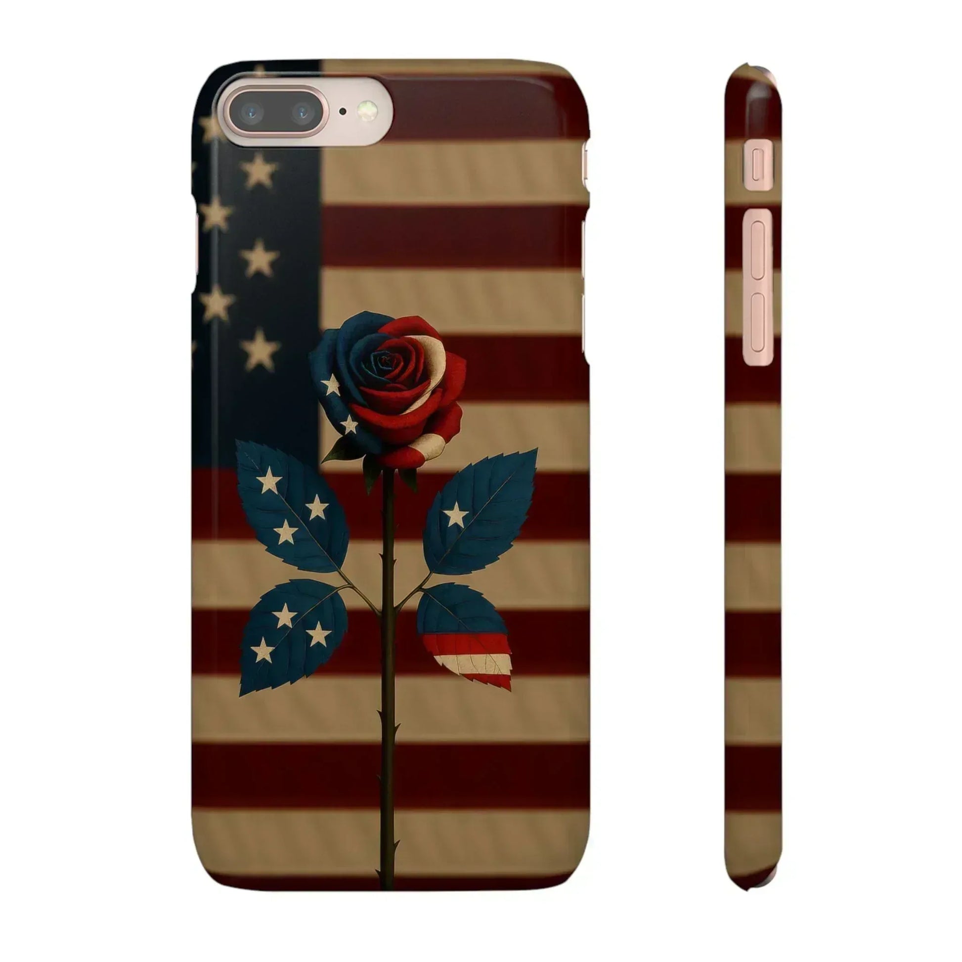 American Rose Flag Phone Case for iPhone 8-16 and Galaxy S10-S24 - KARARMDESIGN