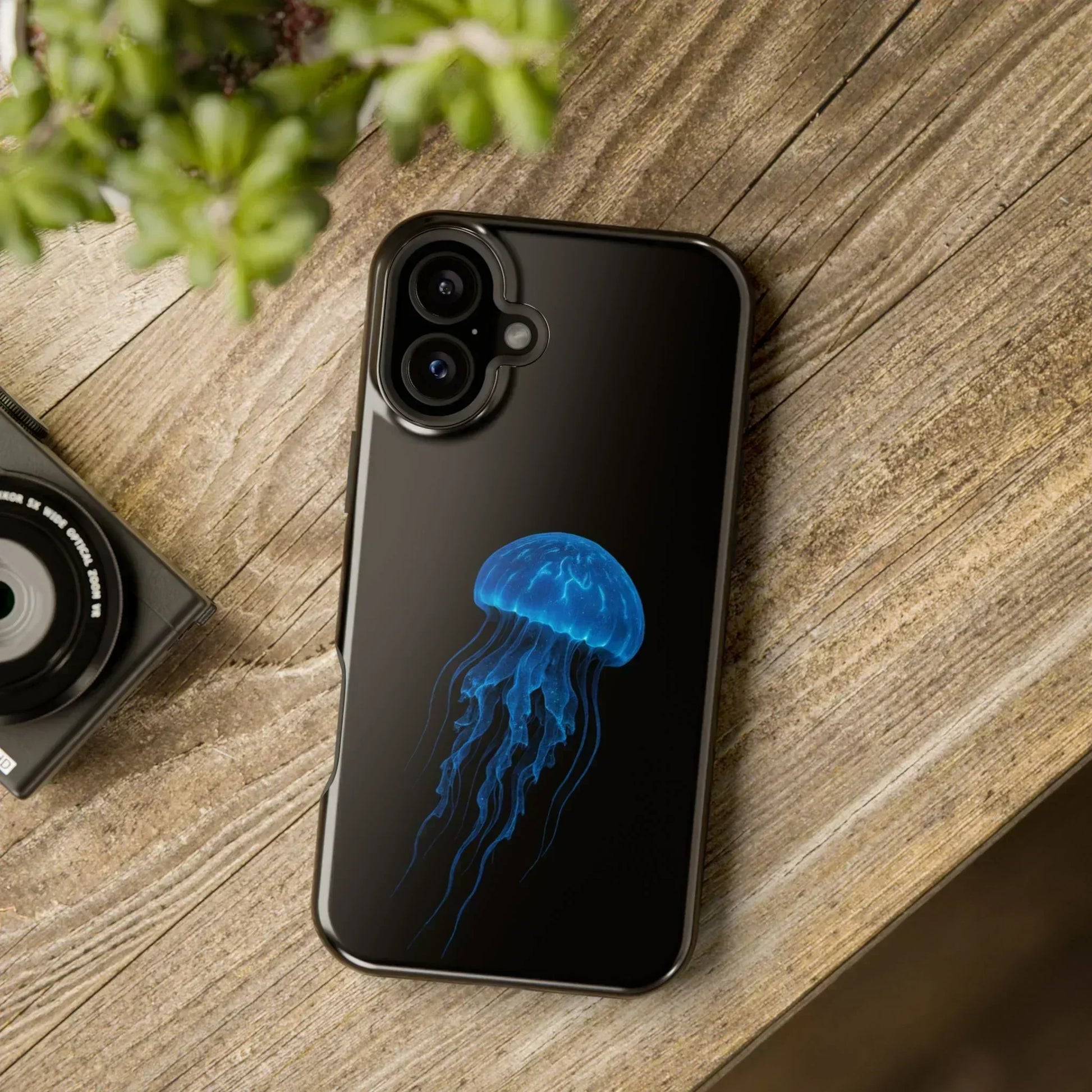 Blue Jellyfish Phone Case for iPhone 12-16 and Samsung Galaxy S21-S22 Models - KarArmDesign