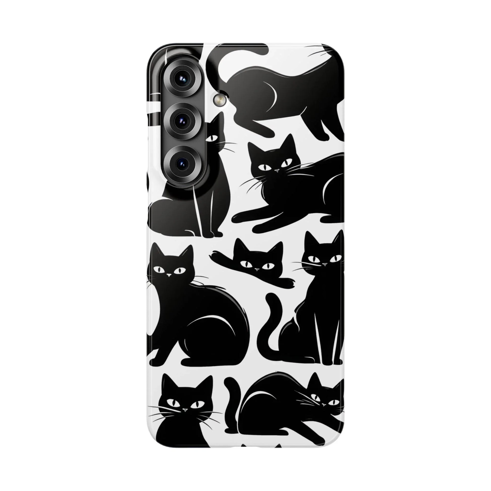 Black Cats Phone Case for iPhone 11-17 and Galaxy S20-S25 - KARARMDESIGN