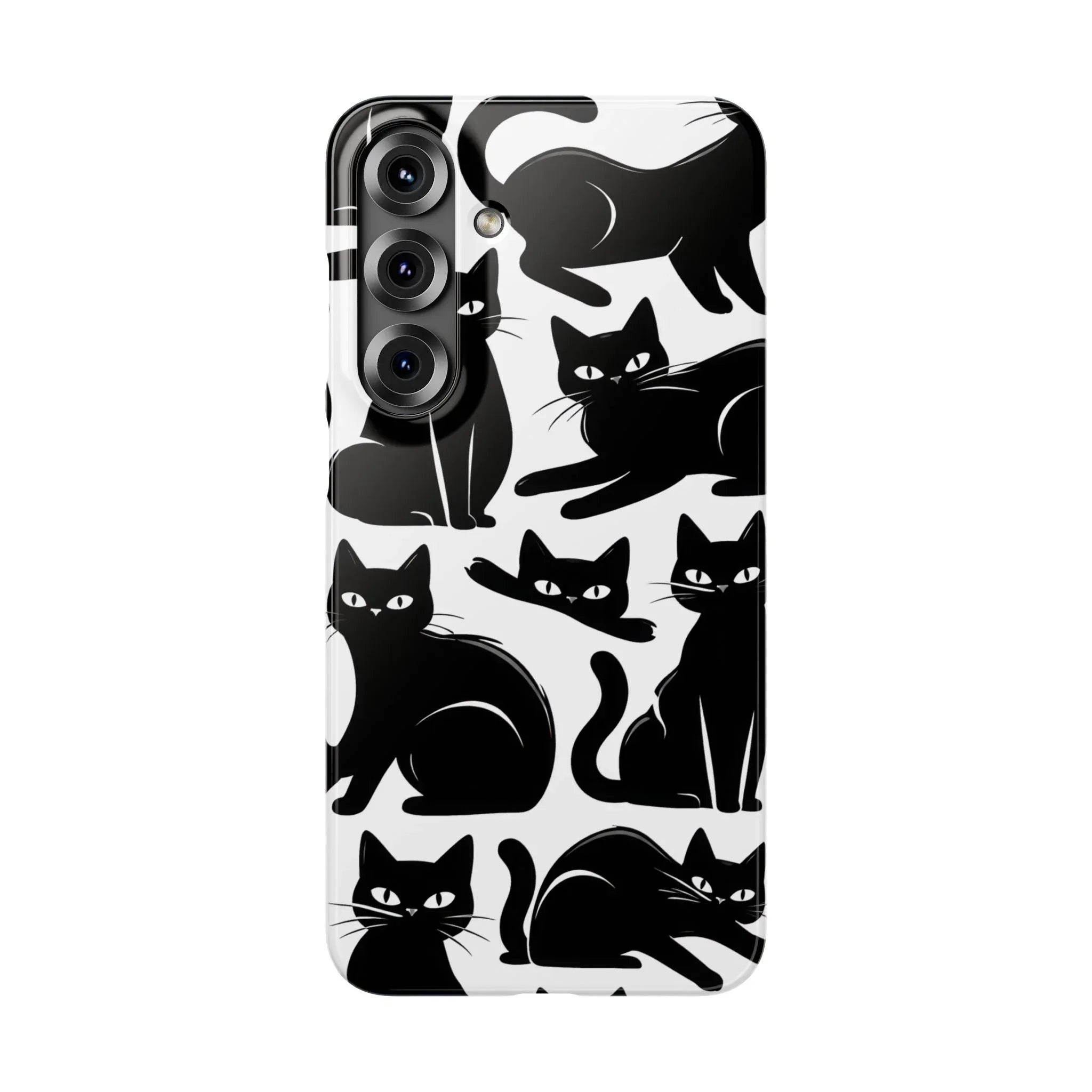 Black Cats Phone Case for iPhone 11-17 and Galaxy S20-S25 - KARARMDESIGN