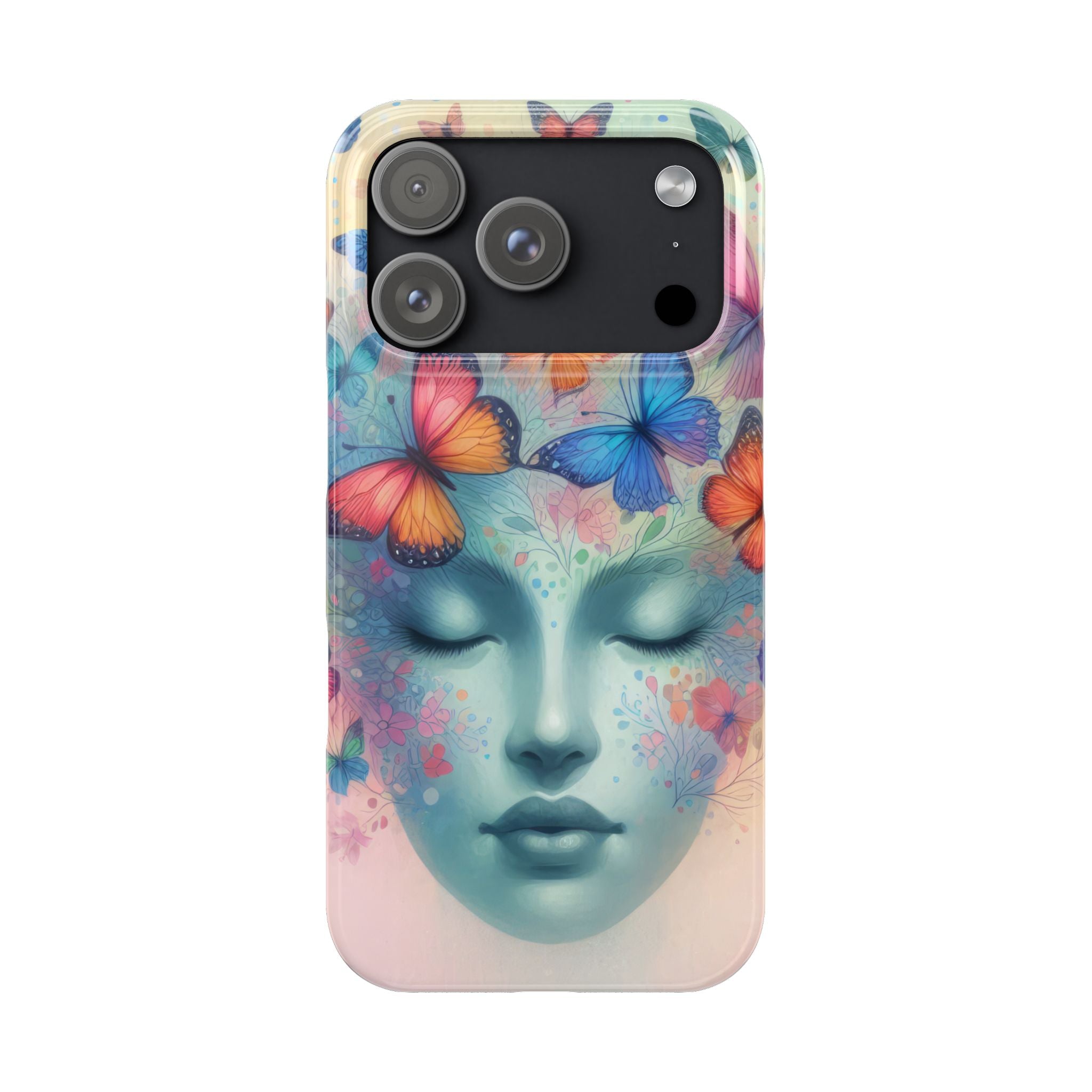 Butterfly Bloom Dreamy Woman Phone Case for iPhone 11-17