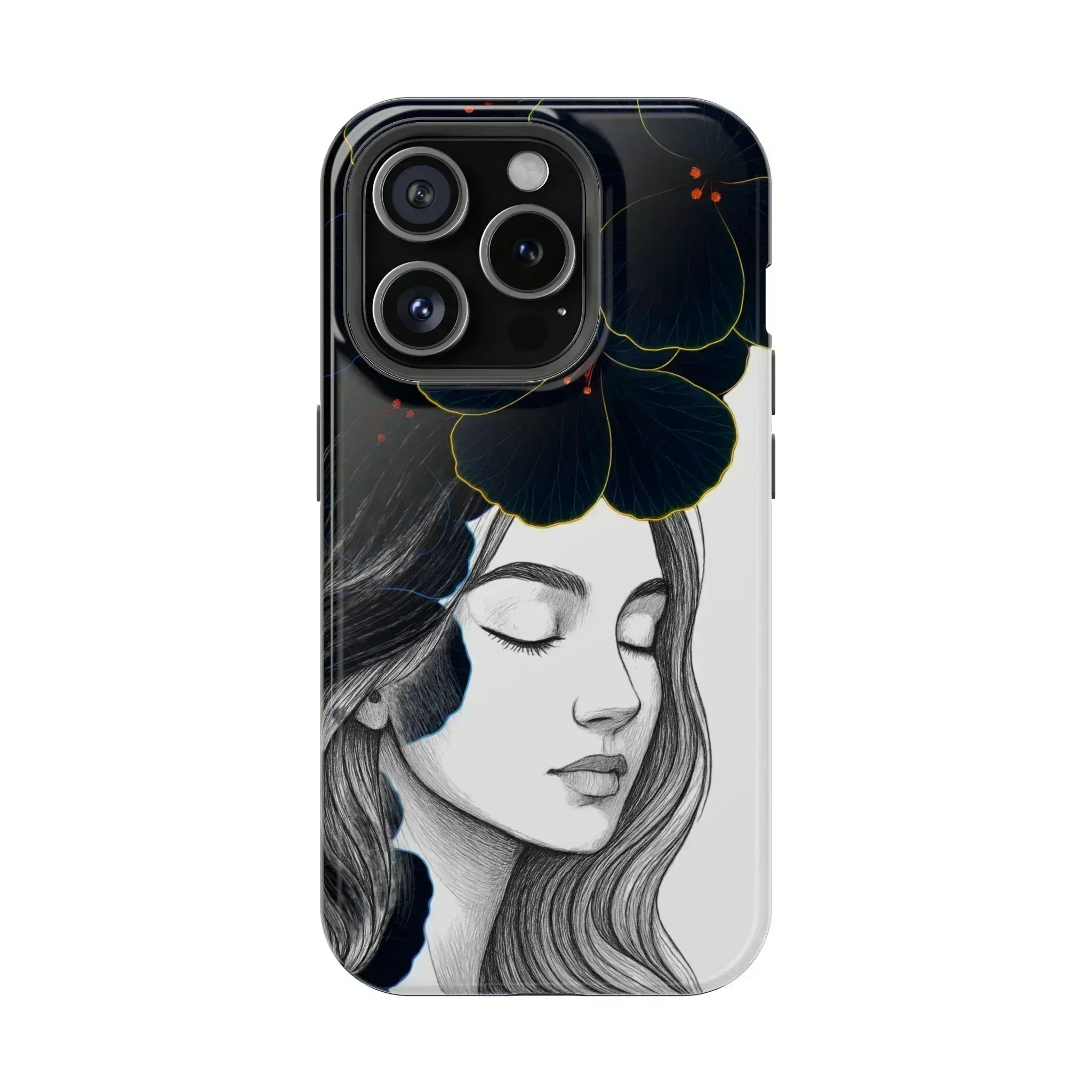 Dark Floral Elegance Phone Case for iPhone 13-16 - KARARMDESIGN