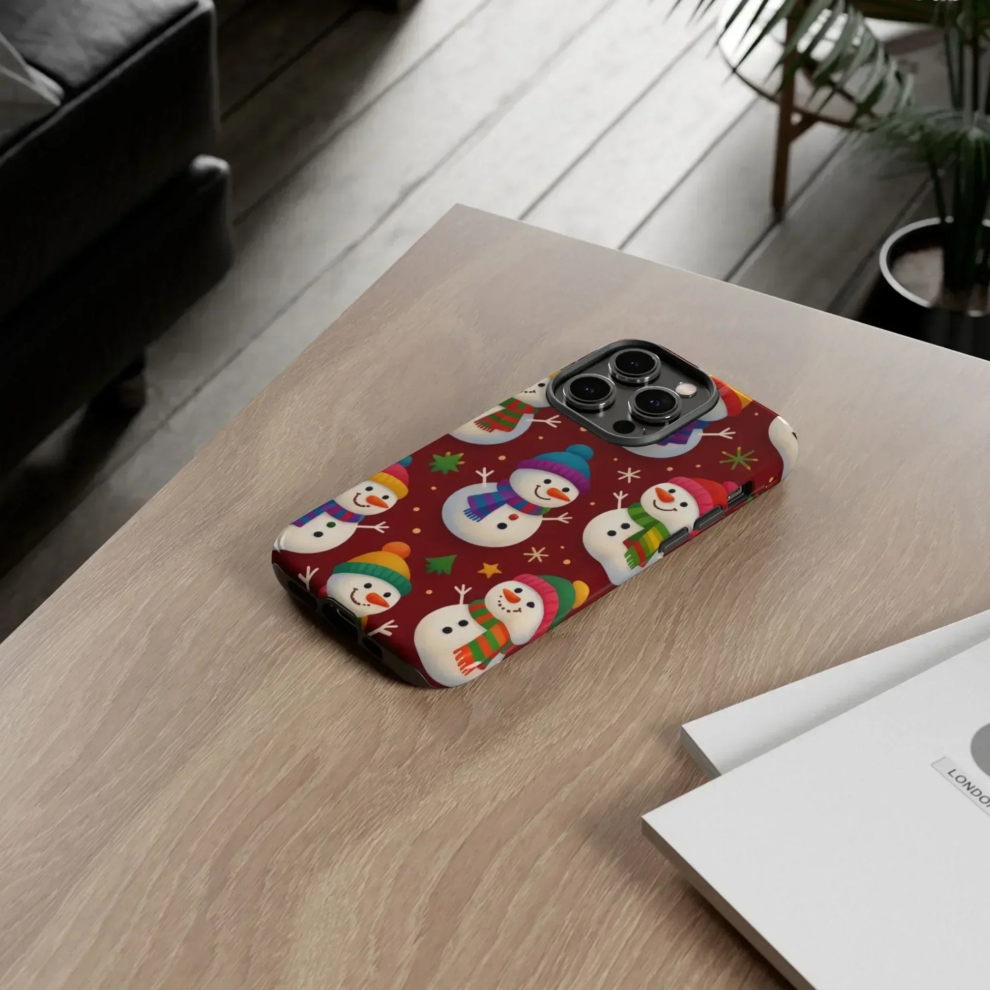 Festive Snowmen Parade Phone Case for iPhone 11–17 and Galaxy S10–S25 - KARARMDESIGN