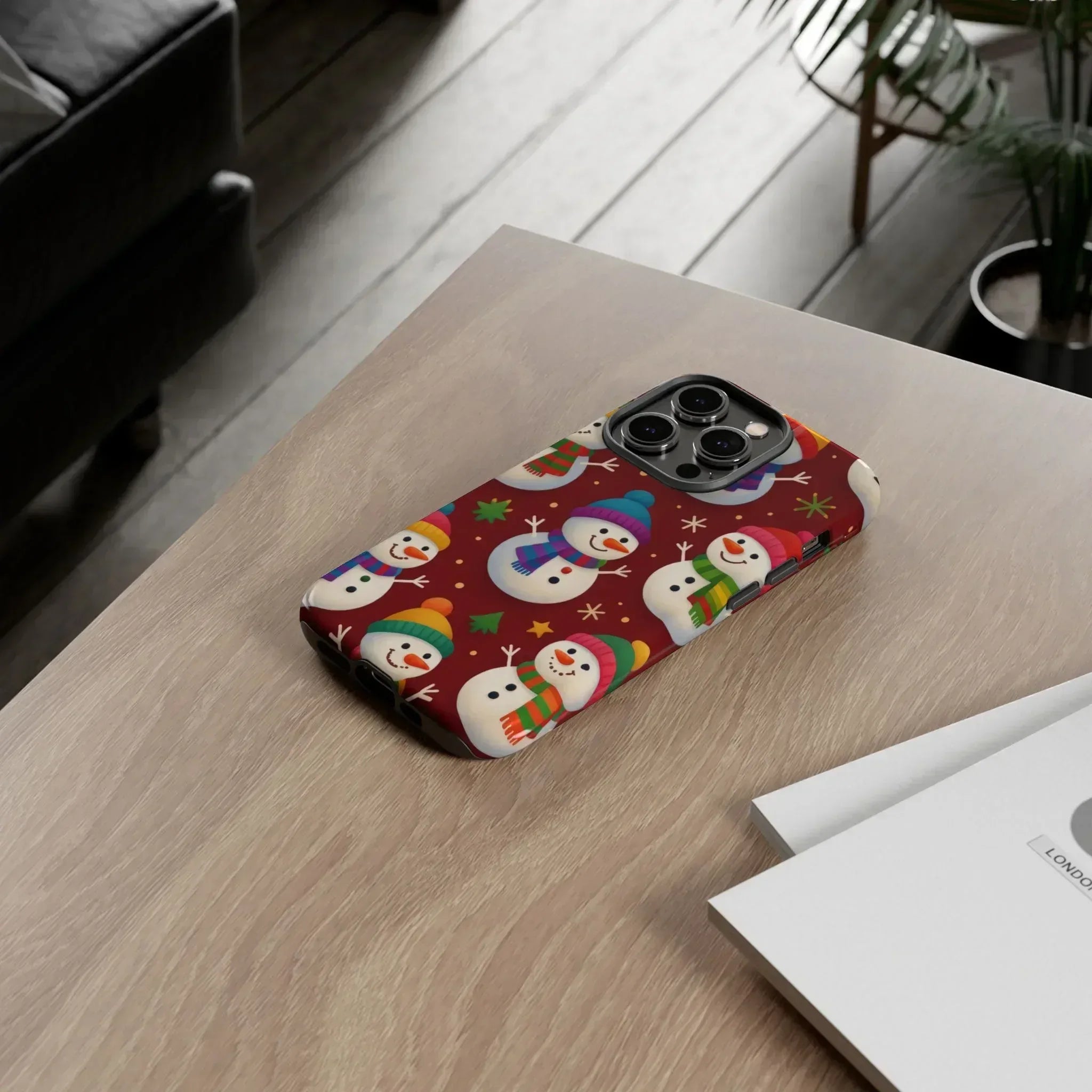Festive Snowmen Parade Phone Case for iPhone 11–17 and Galaxy S10–S25 - KARARMDESIGN