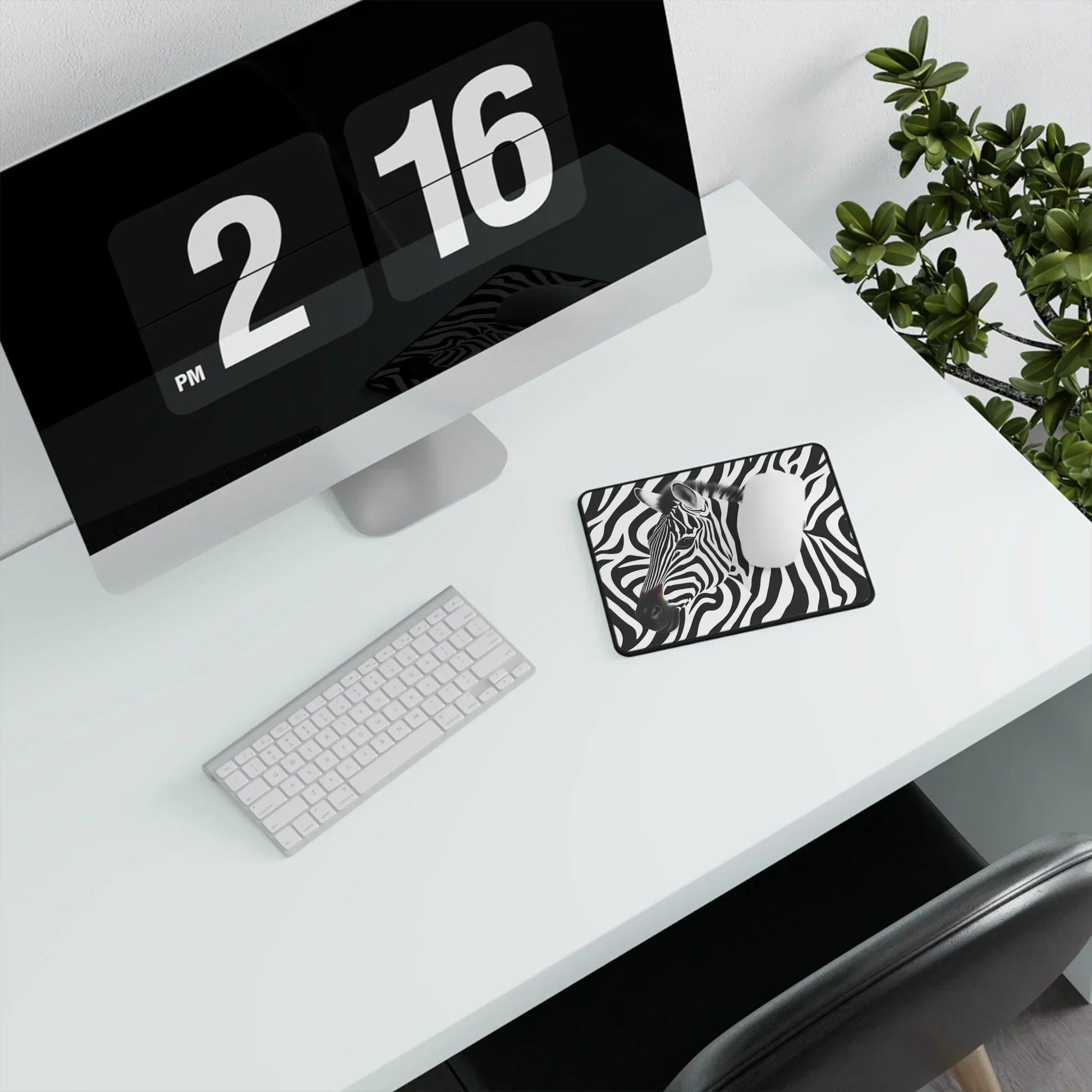 Zebra Print Non-Slip Gaming Mouse Pad – Black and White Animal Pattern with Realistic Detail - KarArmDesign