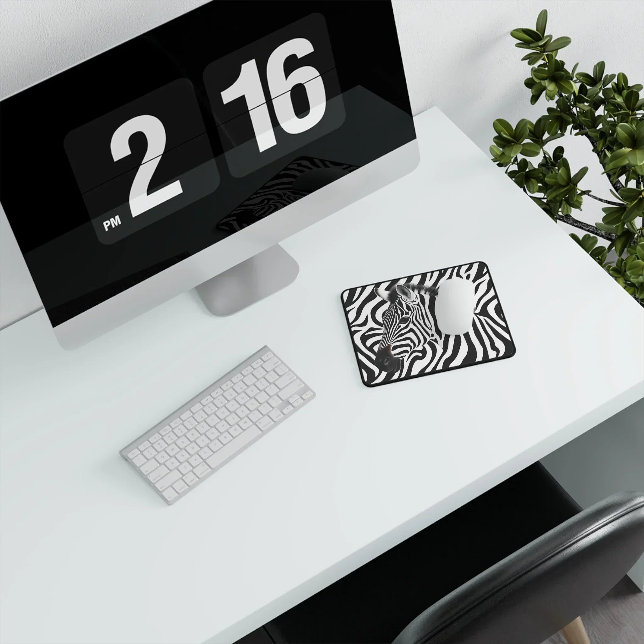 Zebra Print Non-Slip Gaming Mouse Pad – Black and White Animal Pattern with Realistic Detail - KARARMDESIGN
